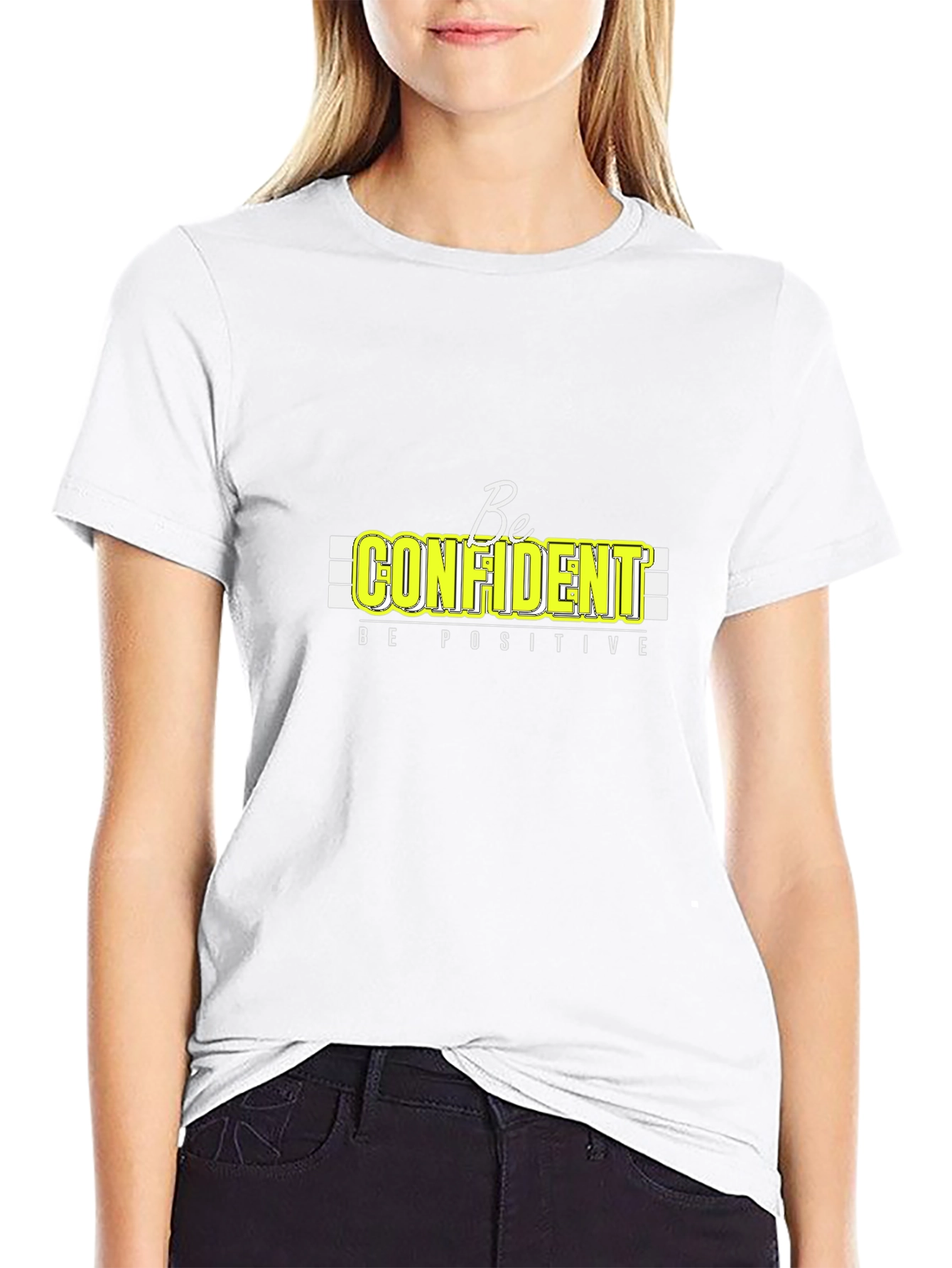 Be Confident Positive Graphic T-Shirt - Black