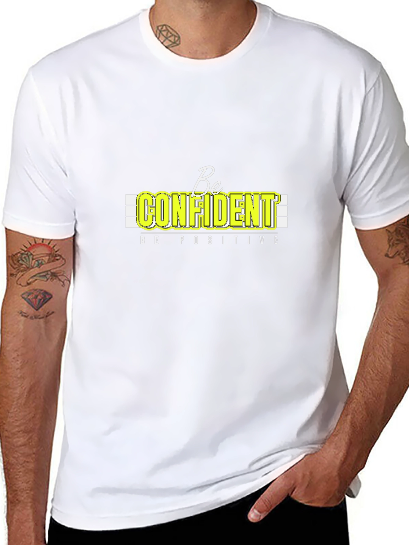Be Confident Positive Graphic T-Shirt - Black