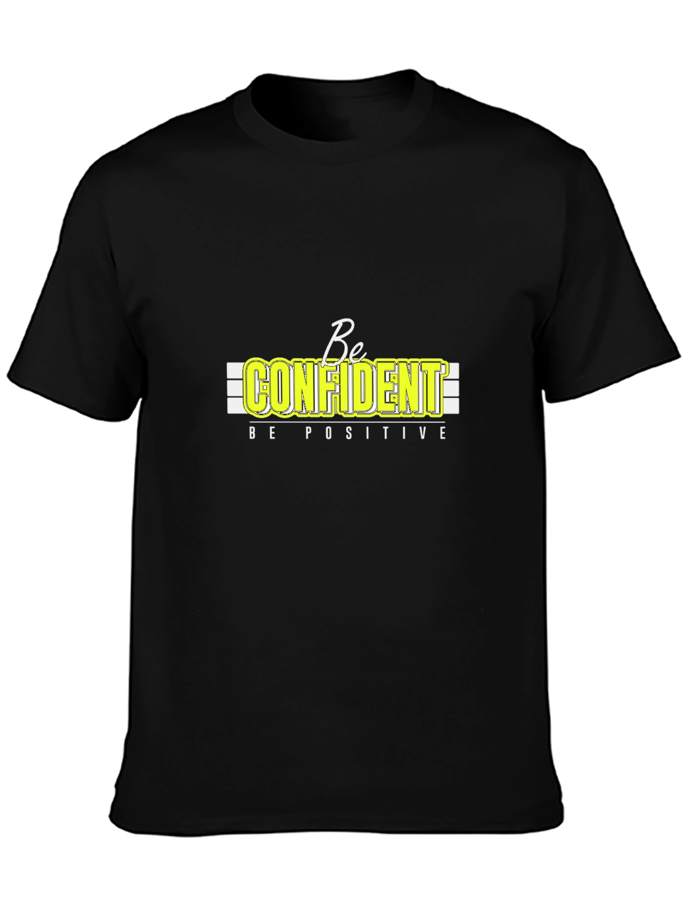 Be Confident Positive Graphic T-Shirt - Black