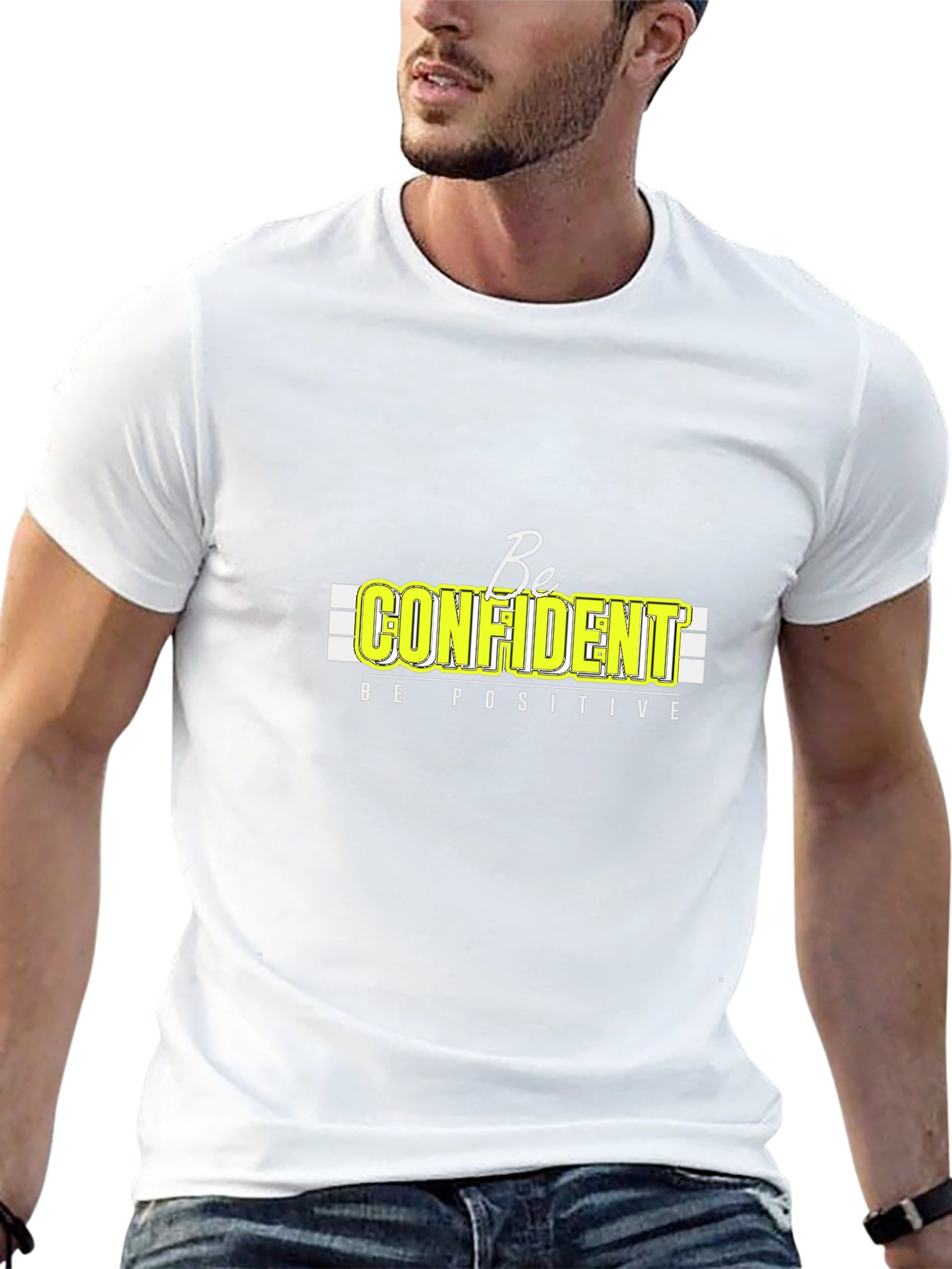 Be Confident Positive Graphic T-Shirt - Black