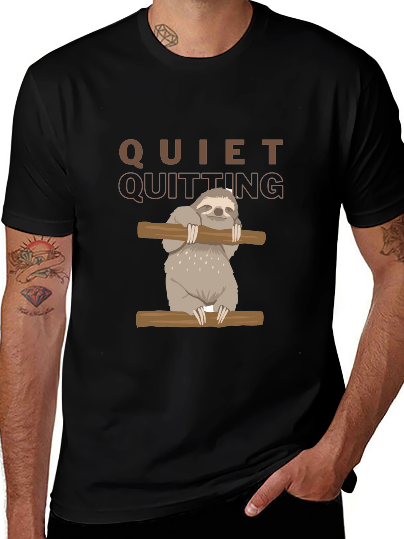 Quiet Quitting Sloth Graphic T-Shirt