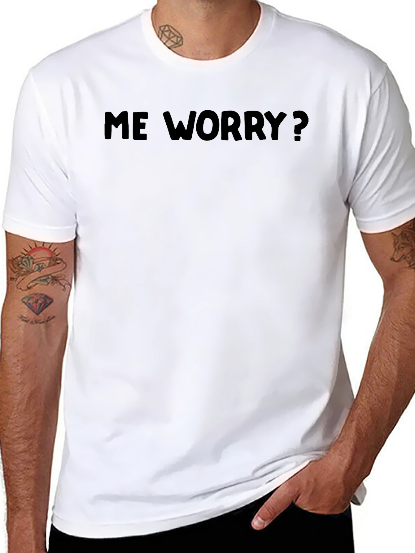 Me Worry? Graphic Tee - Classic Black T-Shirt