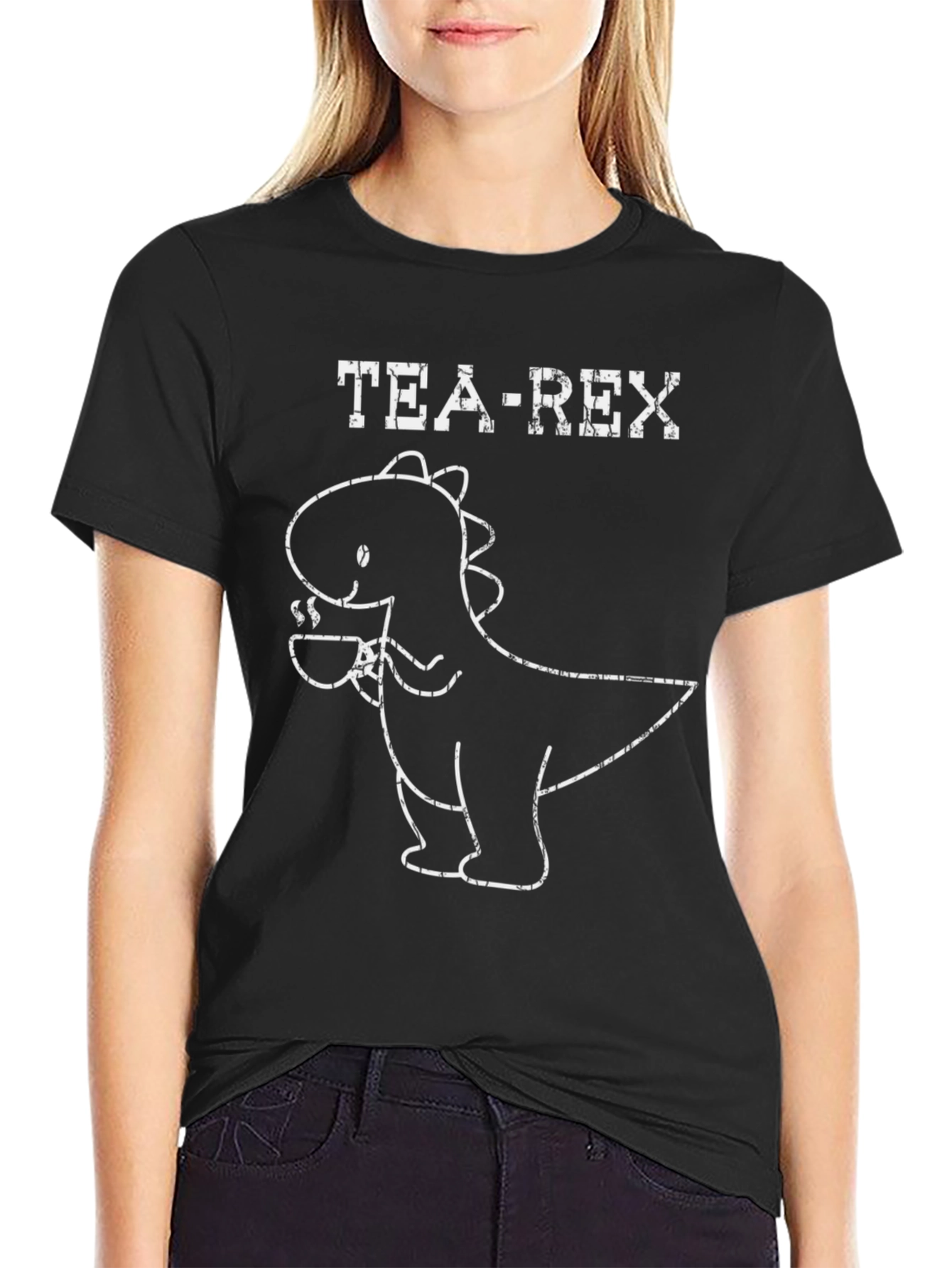 Tea Rex T-Shirt: Cute Dinosaur Drinking Tea