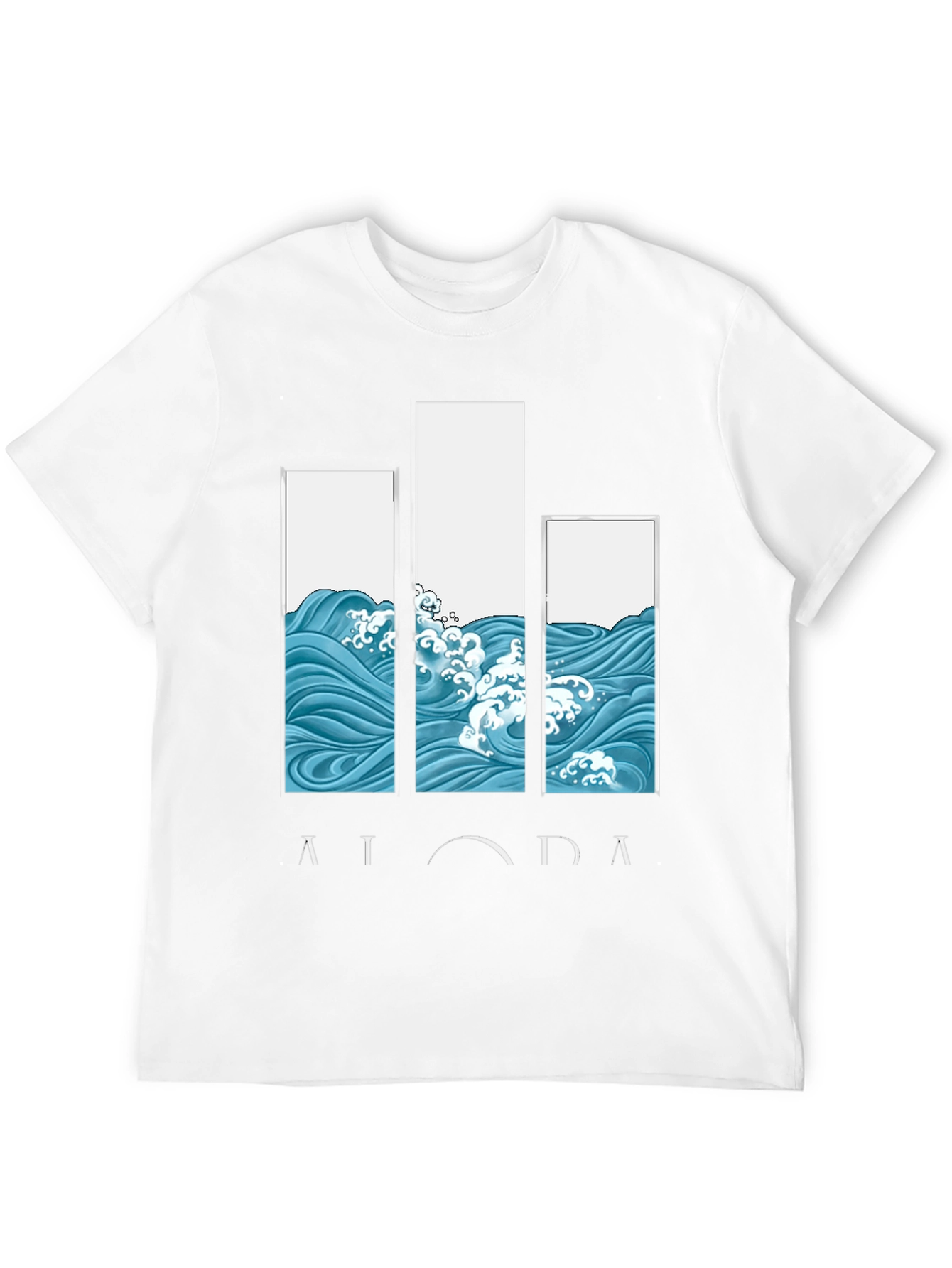 Aloha Wave Print Black Graphic Tee