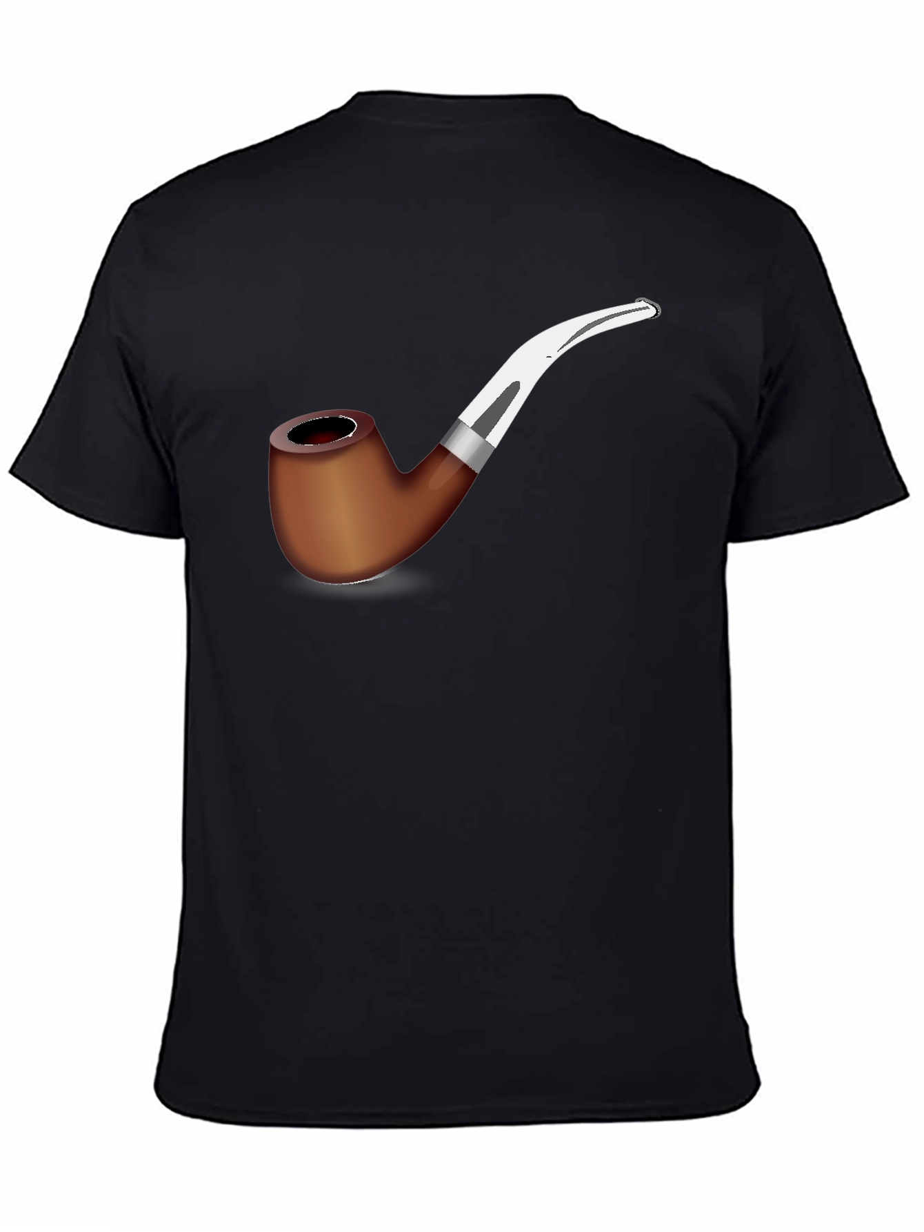 Stylish Pipe Graphic T-Shirt - Black Cotton Blend