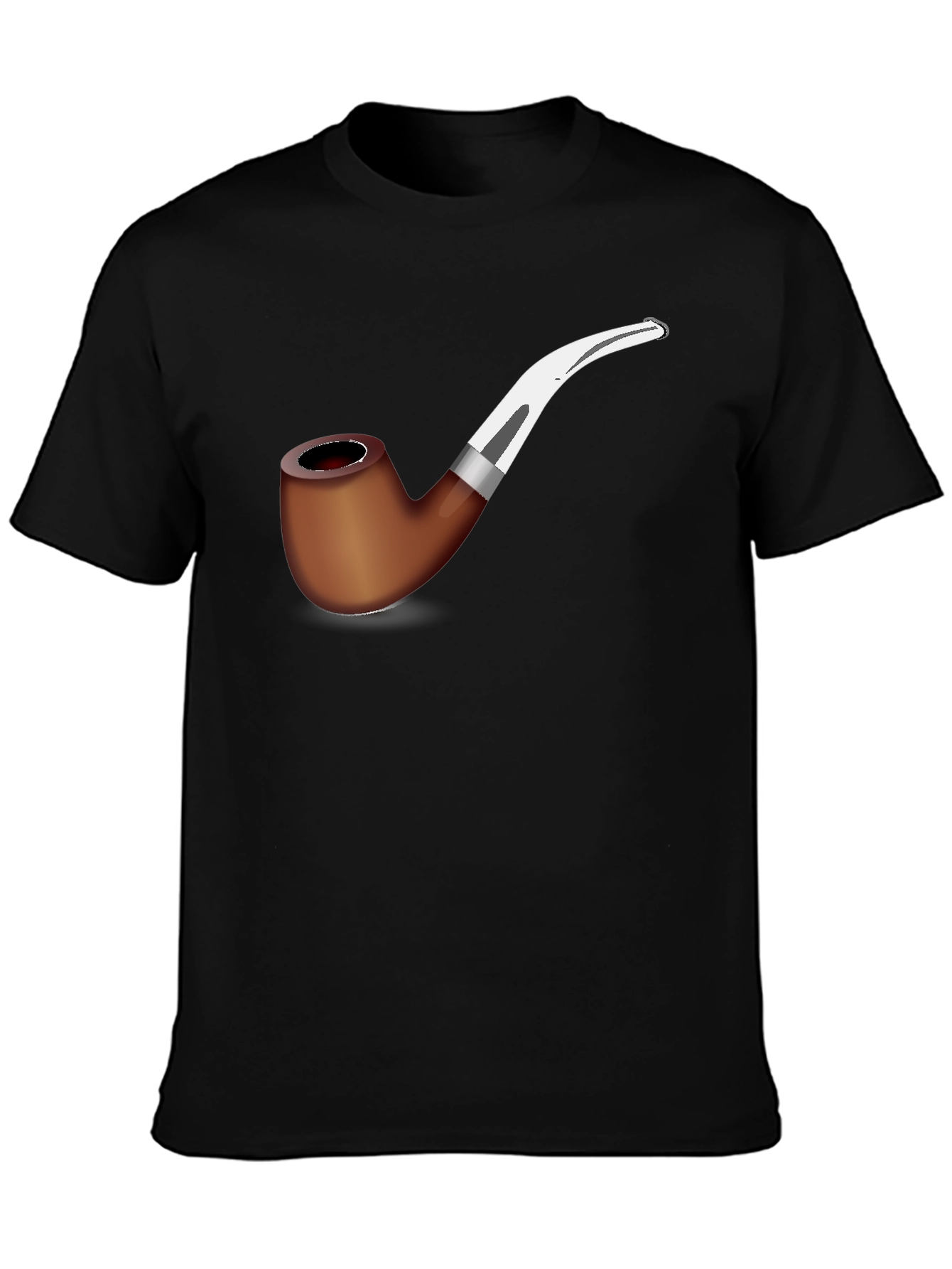 Stylish Pipe Graphic T-Shirt - Black Cotton Blend