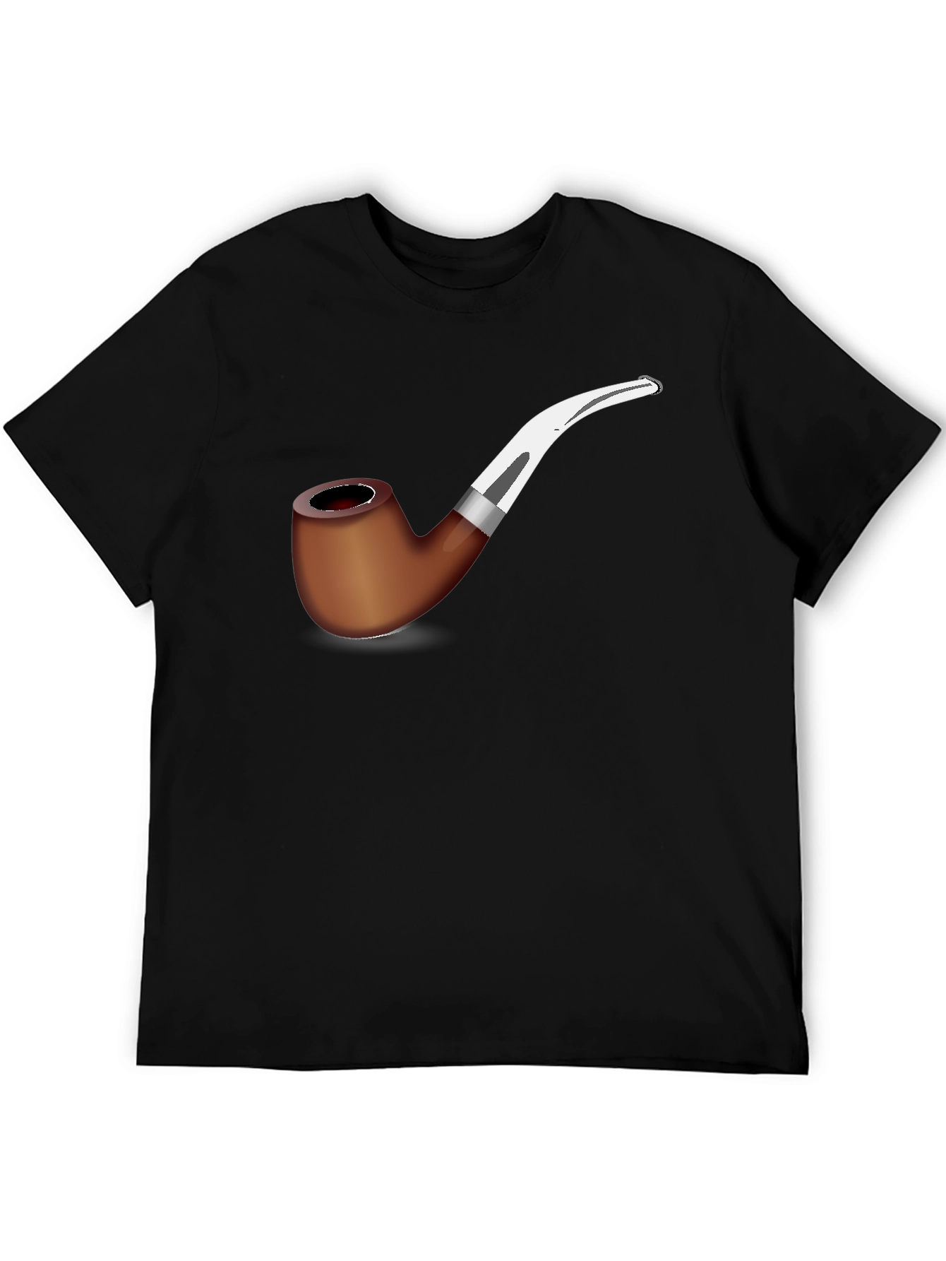 Stylish Pipe Graphic T-Shirt - Black Cotton Blend