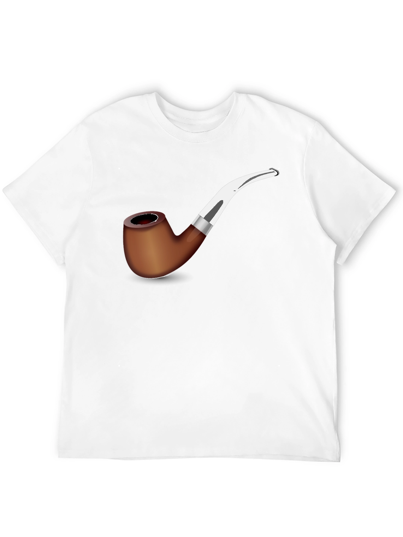 Stylish Pipe Graphic T-Shirt - Black Cotton Blend