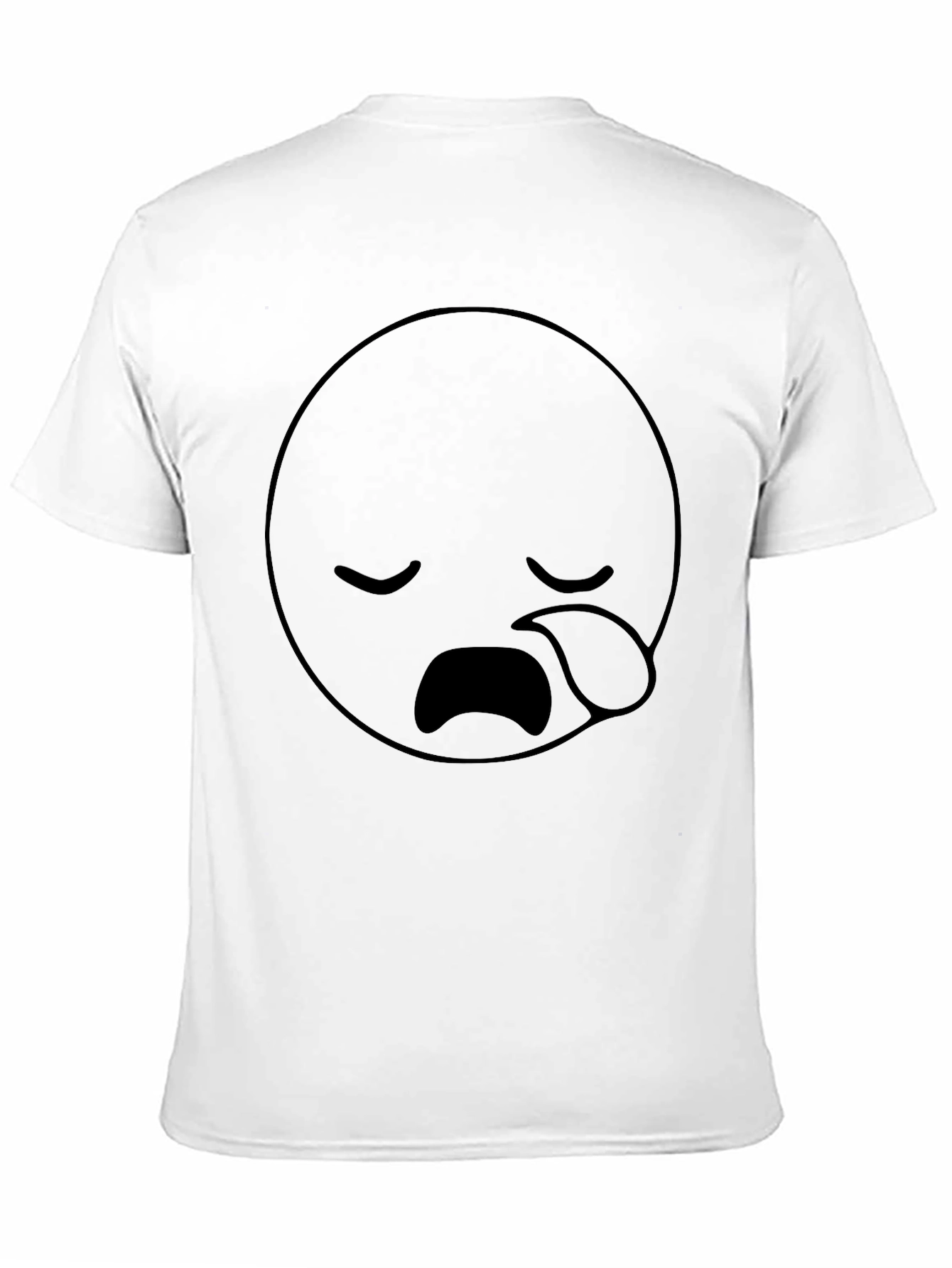 Sad Face Emoji Graphic Black T-Shirt
