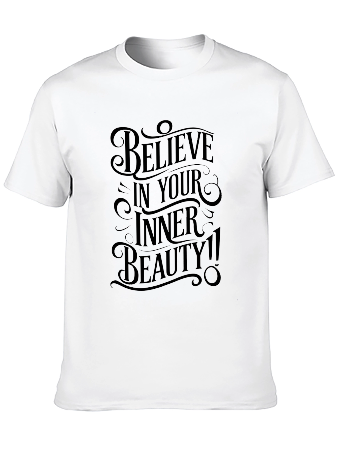 Believe in Your Inner Beauty Black Graphic T-Shirt