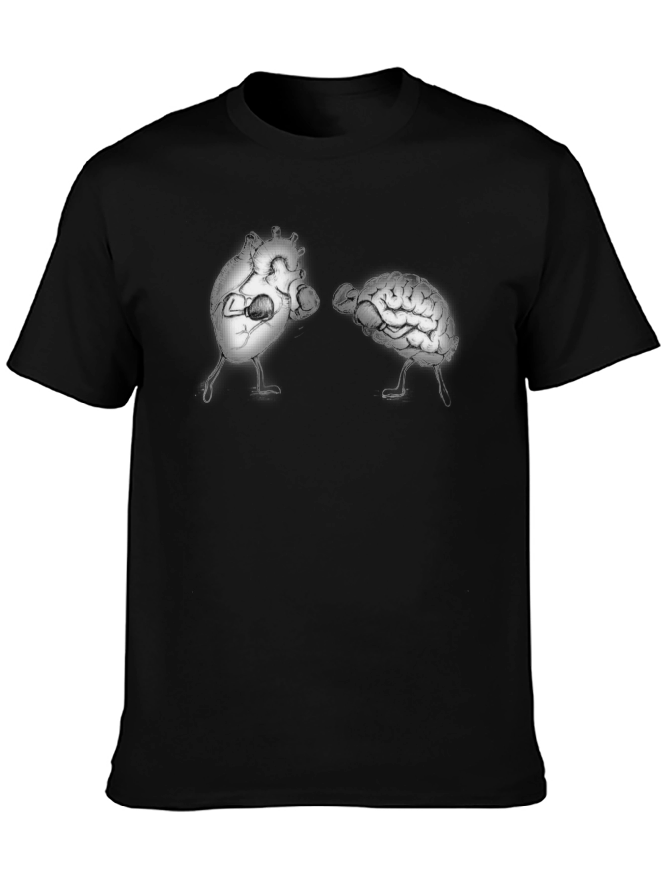 Heart vs. Brain Graphic Tee - Funny Anatomy T-Shirt