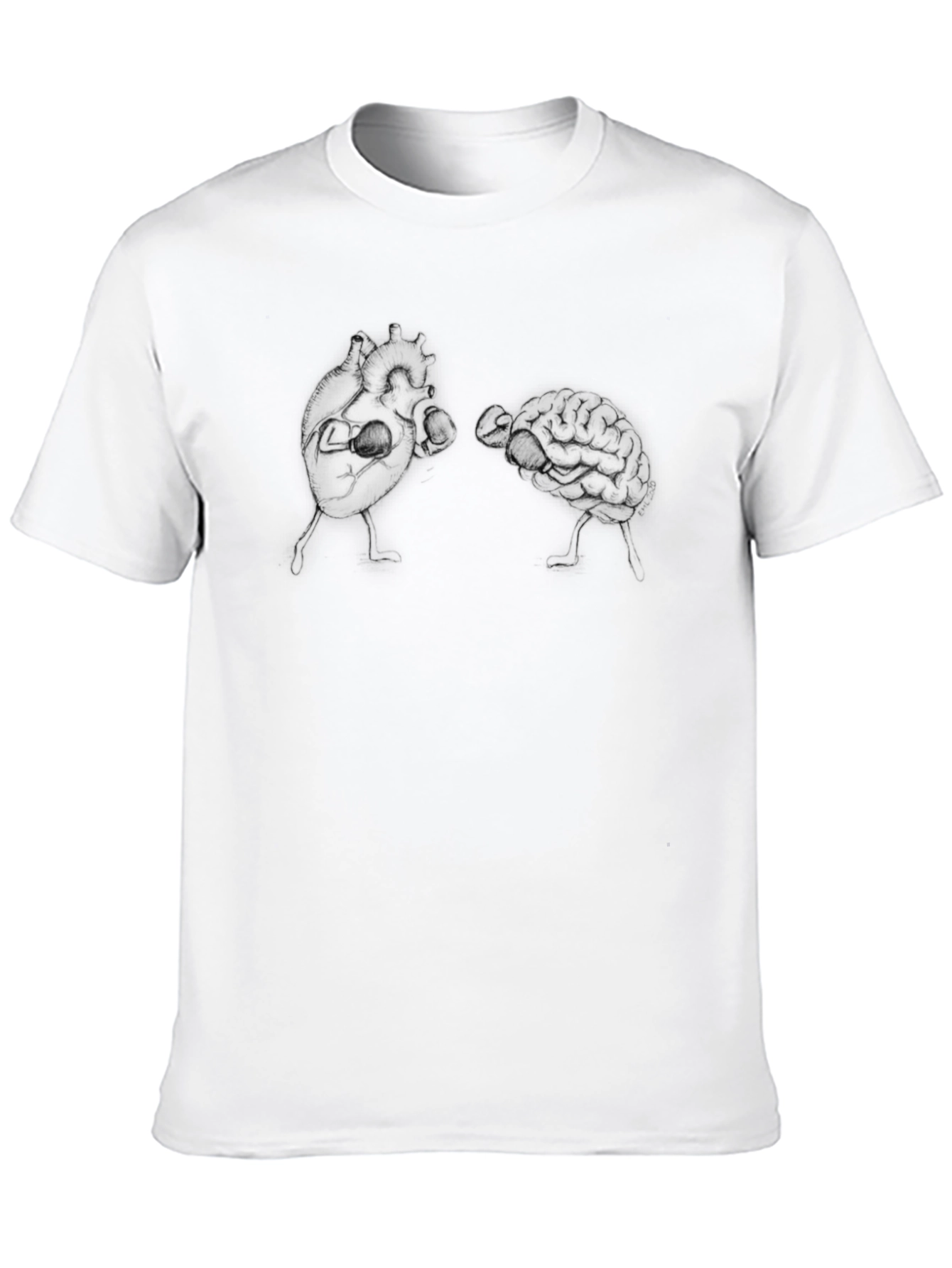 Heart vs. Brain Graphic Tee - Funny Anatomy T-Shirt