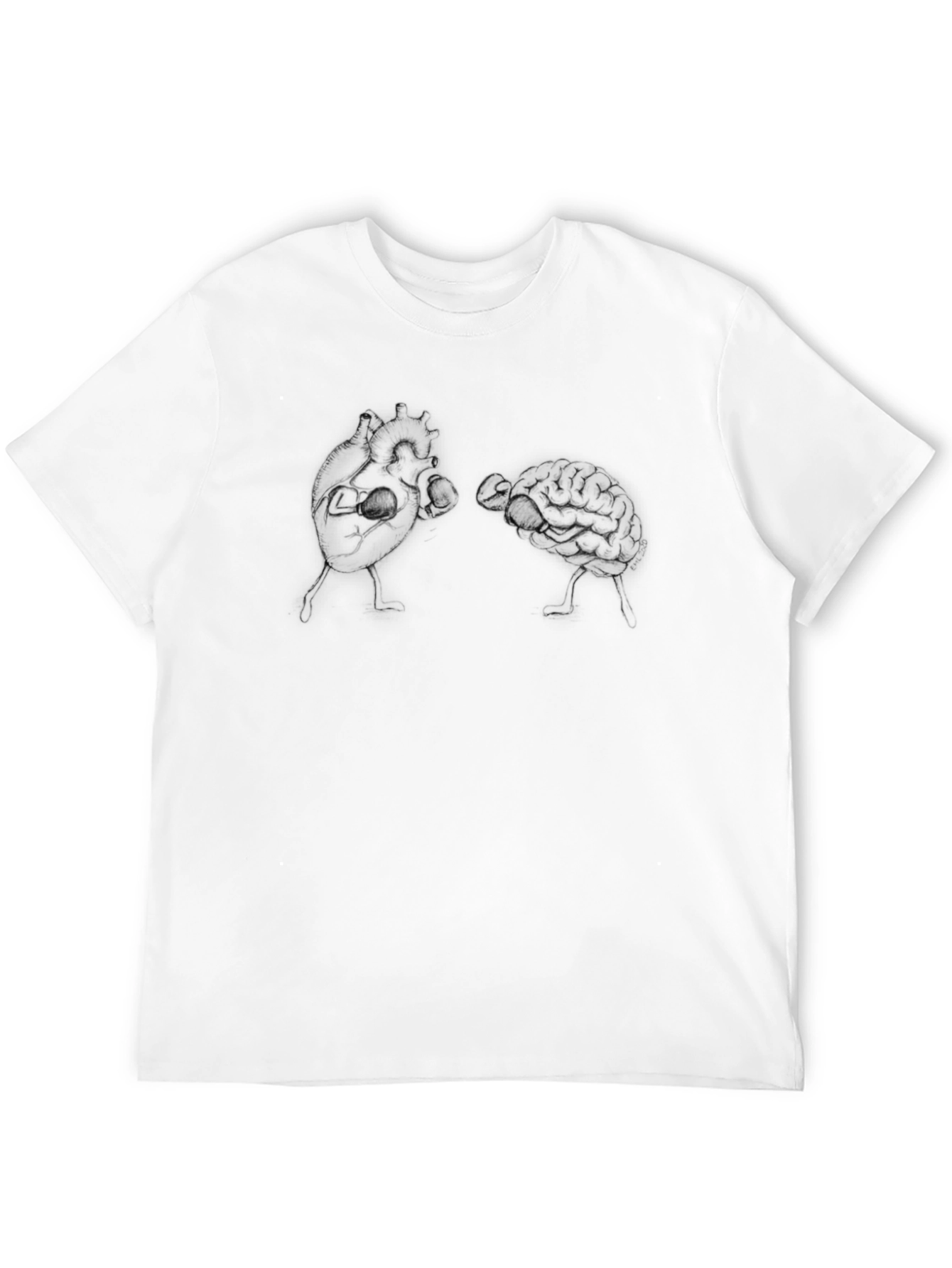 Heart vs. Brain Graphic Tee - Funny Anatomy T-Shirt
