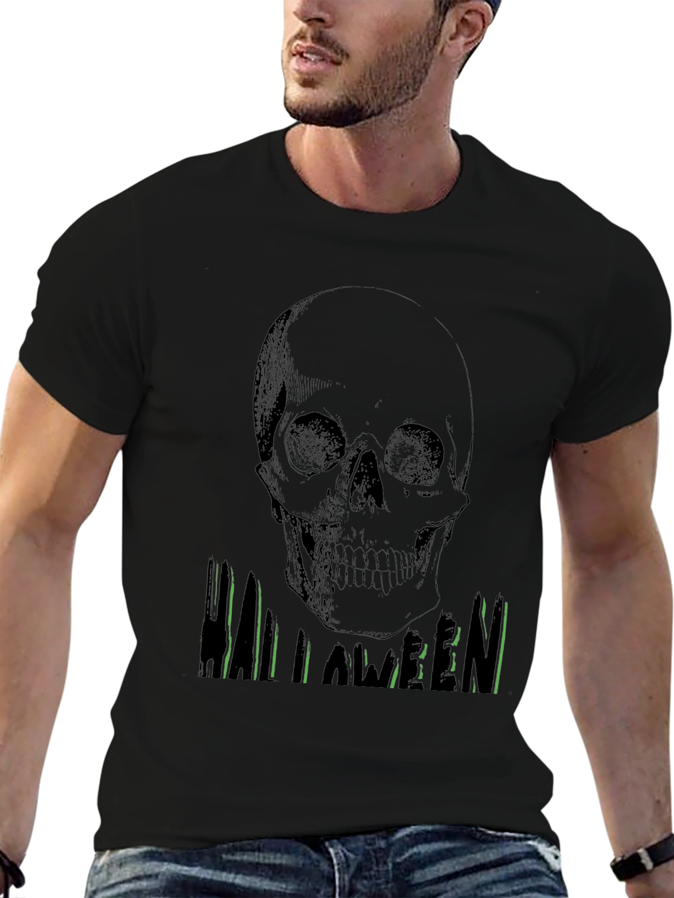 Halloween Skull Graphic T-Shirt