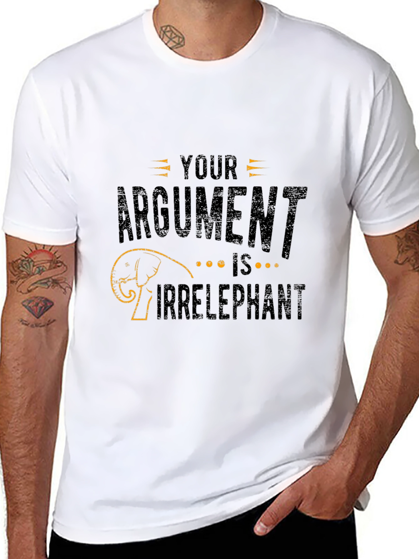 Irrelephant Humor Graphic Tee - Mens Black T-Shirt
