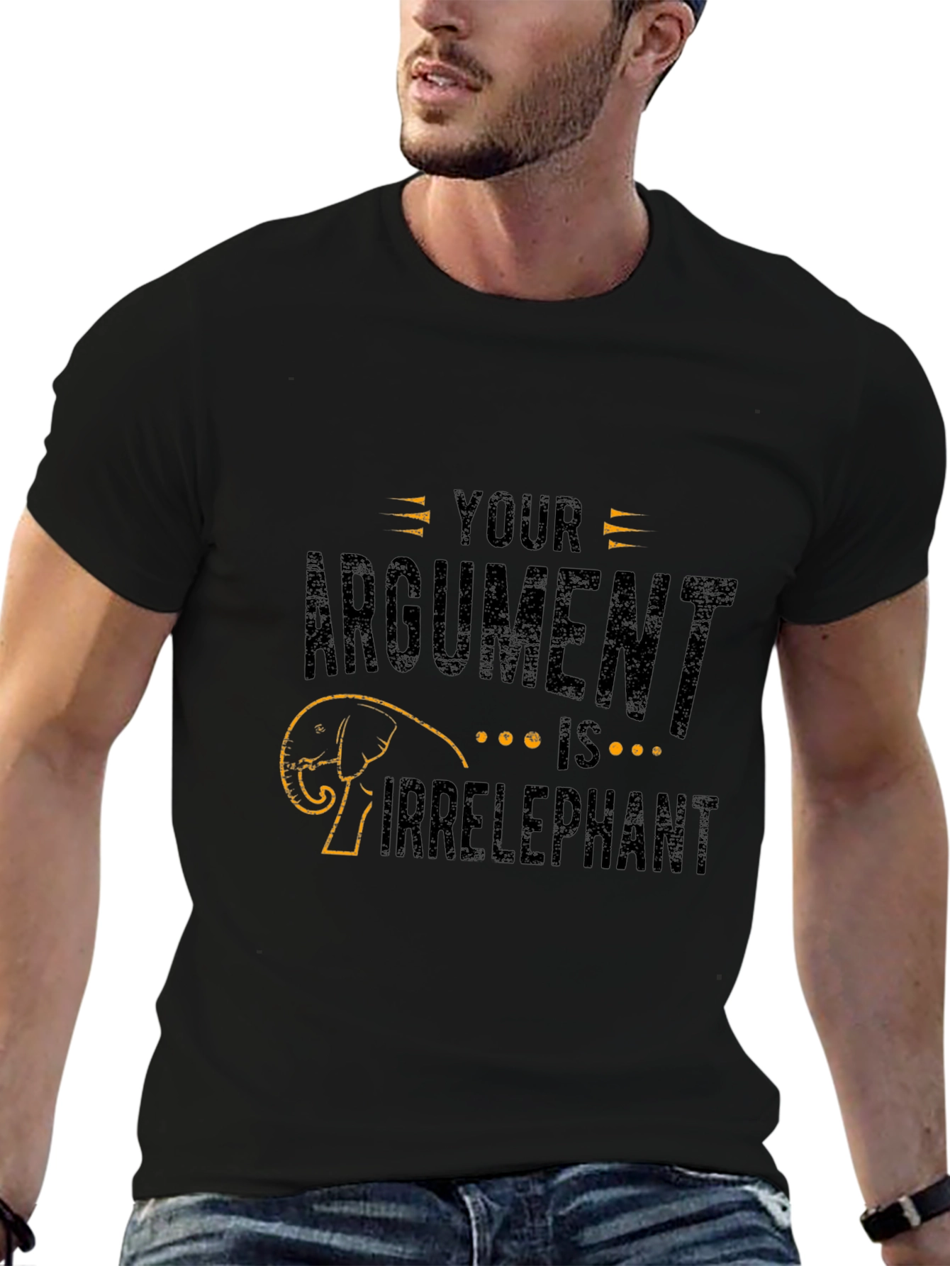 Irrelephant Humor Graphic Tee - Mens Black T-Shirt