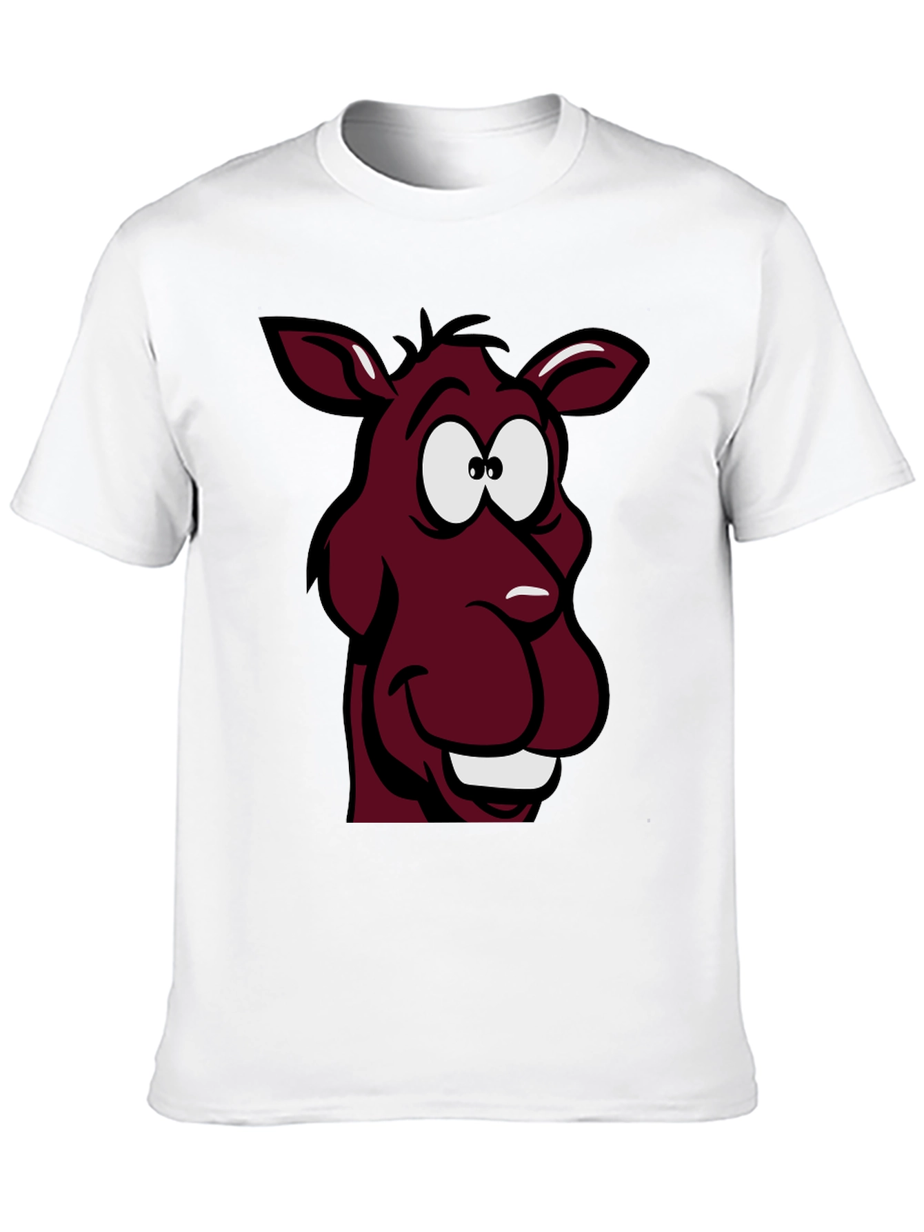 Cartoon Donkey Graphic Tee - Unisex Black T-Shirt