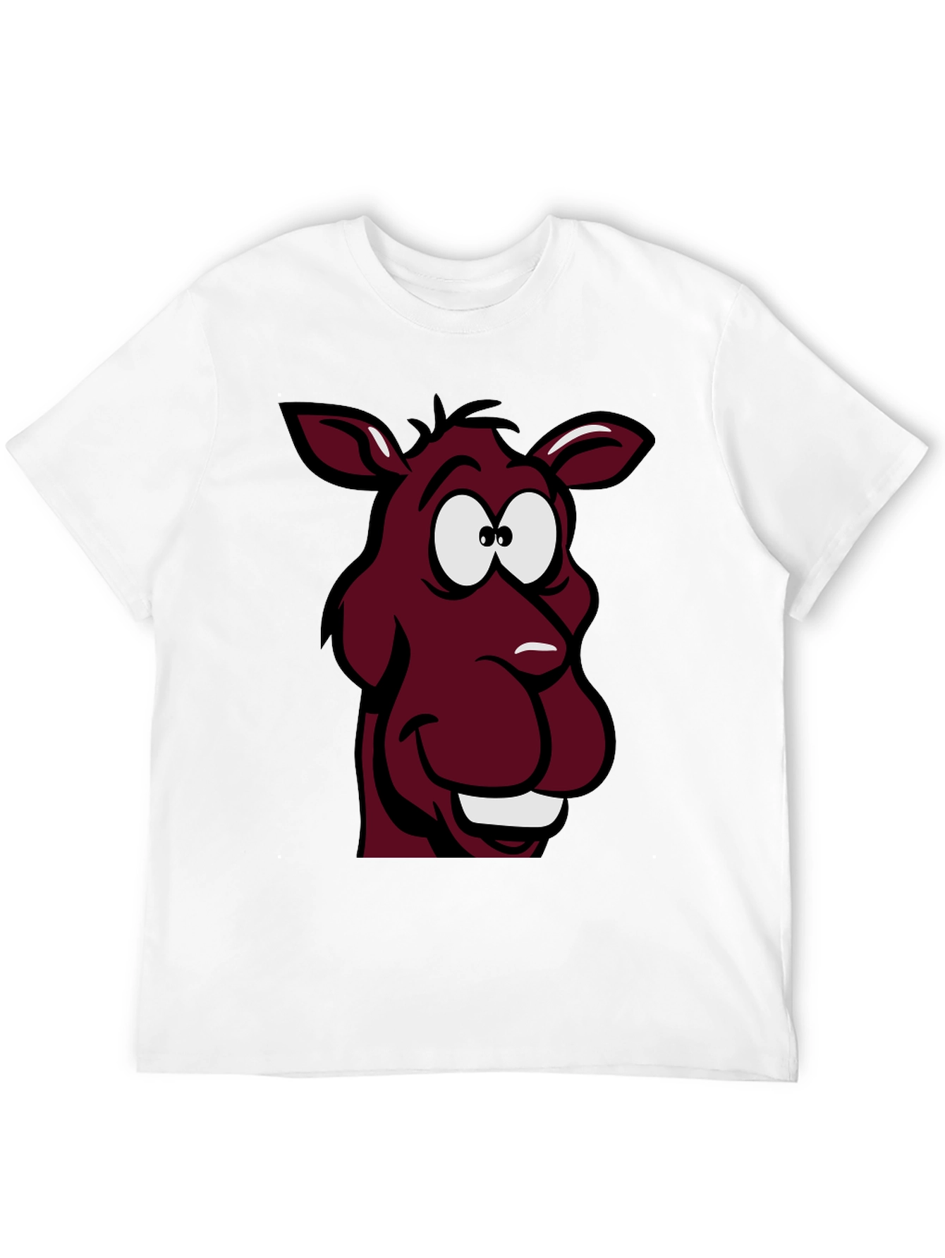 Cartoon Donkey Graphic Tee - Unisex Black T-Shirt