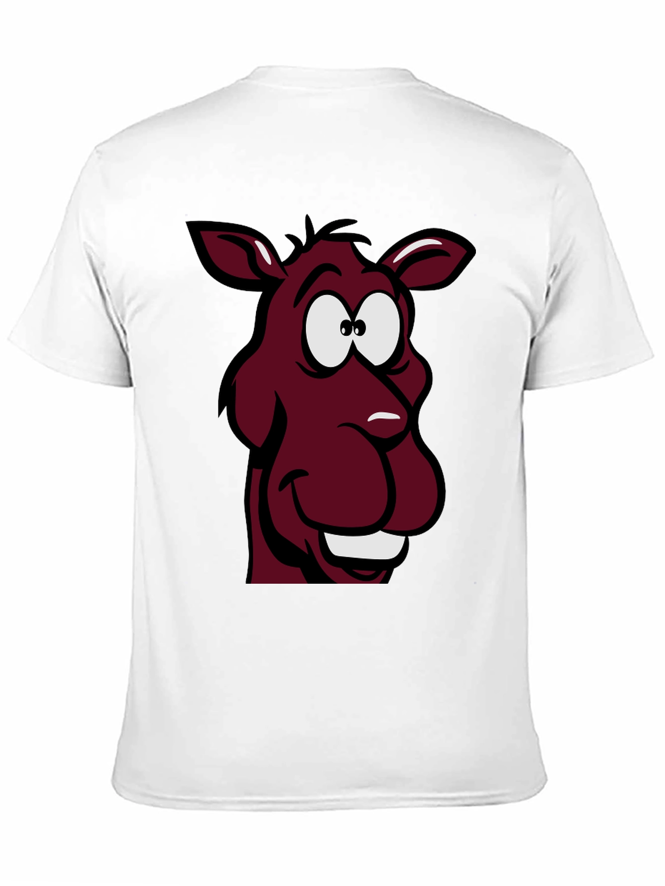 Cartoon Donkey Graphic Tee - Unisex Black T-Shirt
