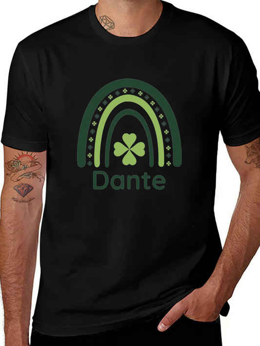 St. Patricks Day Dante Rainbow Clover T-Shirt