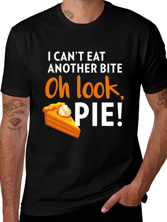 Funny Thanksgiving Pie T-Shirt - I Cant Eat Another Bite