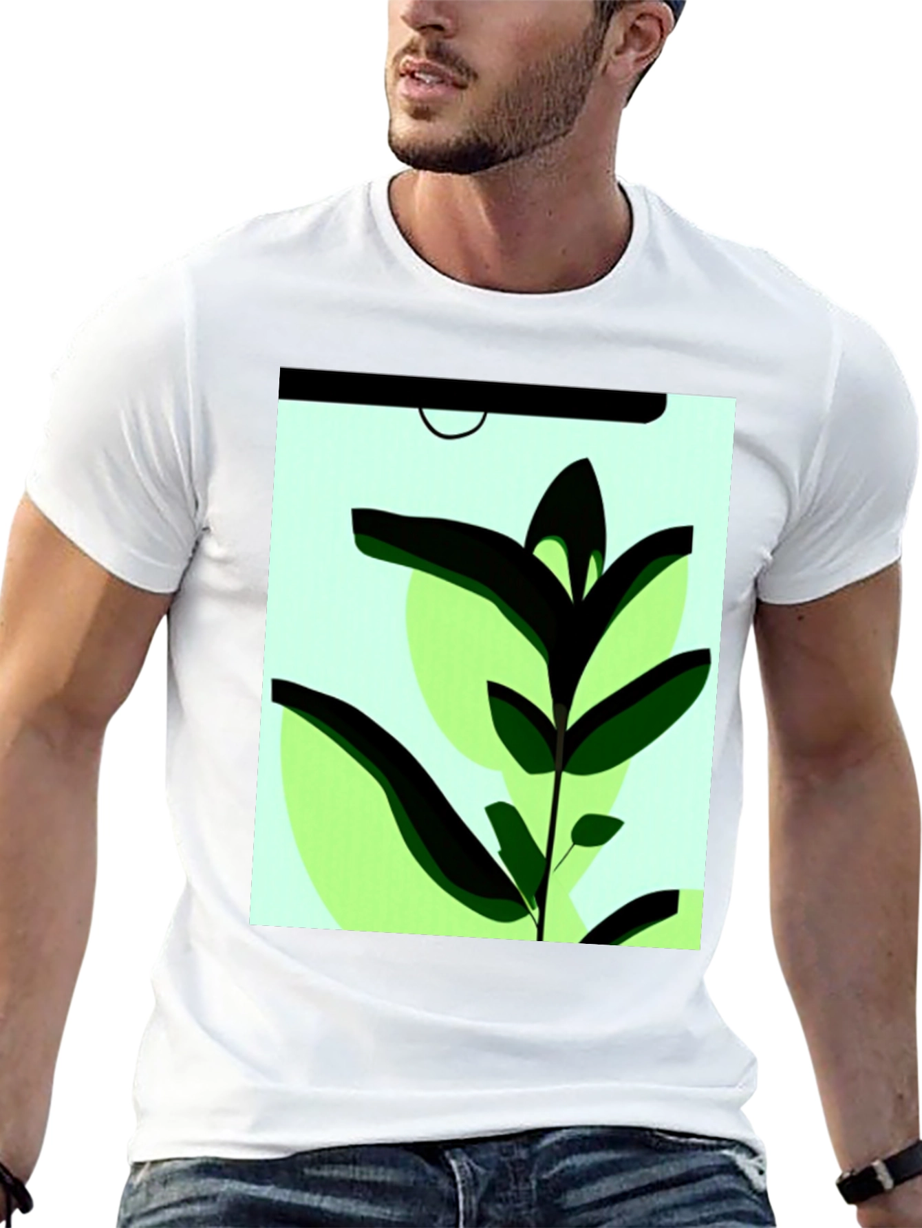 Botanical Graphic Tee - Modern Plant Art Shirt