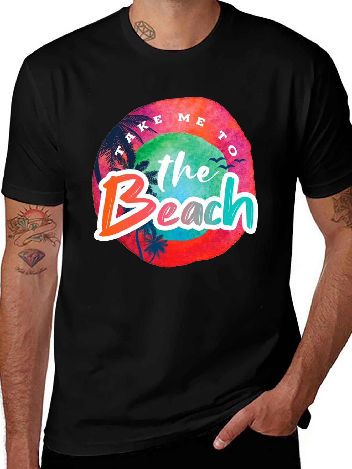 Take Me To the Beach Black Graphic Tee
