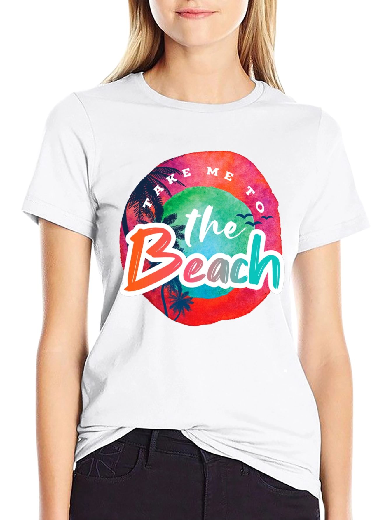 Take Me To the Beach Black Graphic Tee