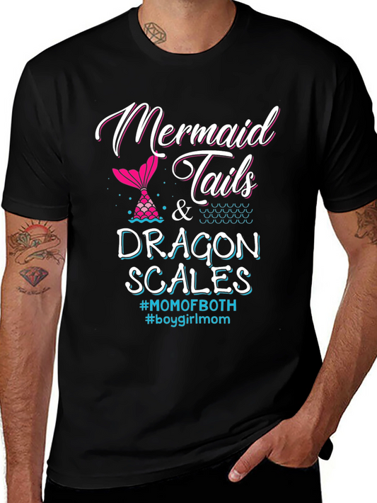 Mermaid Tails & Dragon Scales T-Shirt - Mom of Both