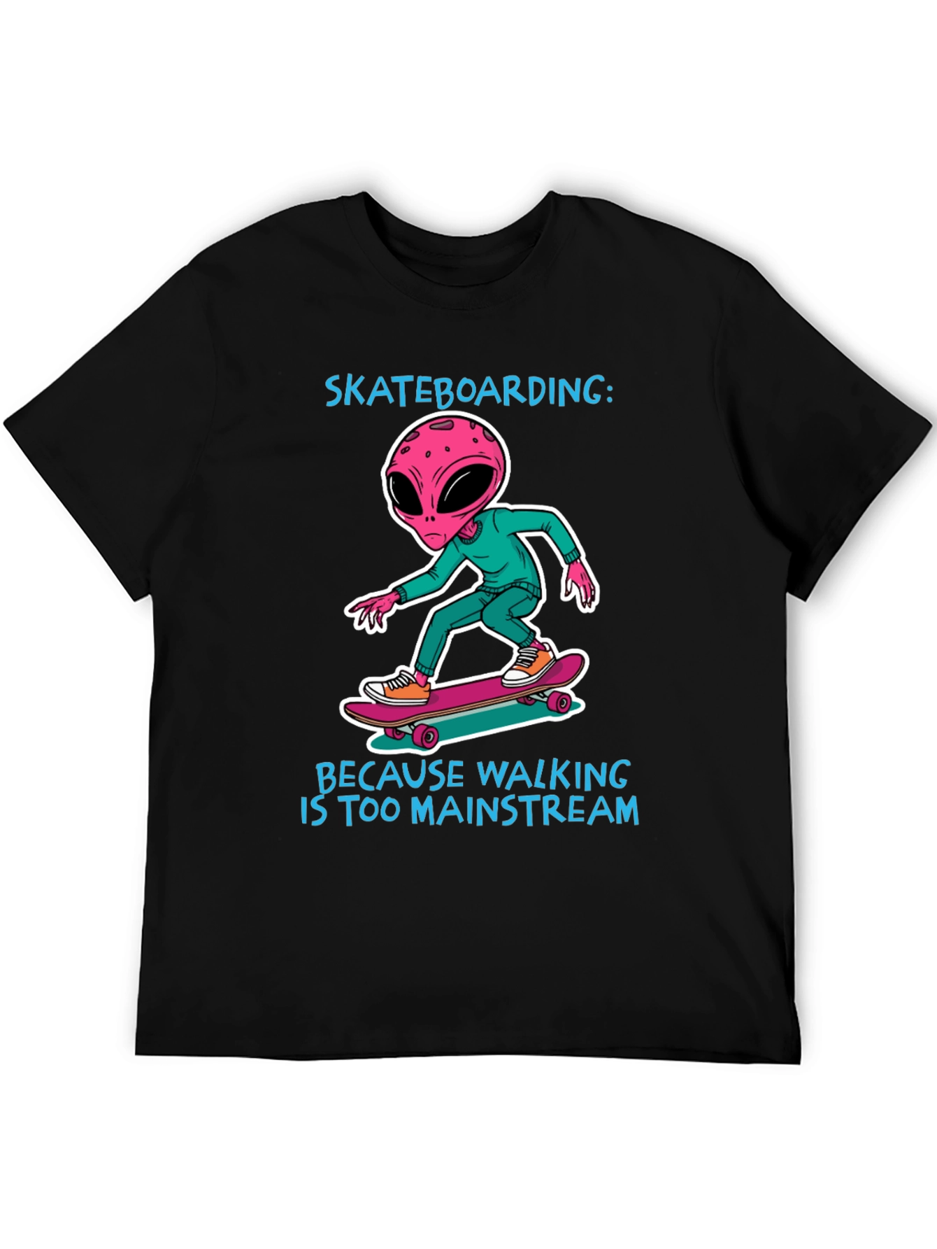 Skateboarding Alien T-Shirt: Mainstream Alternative