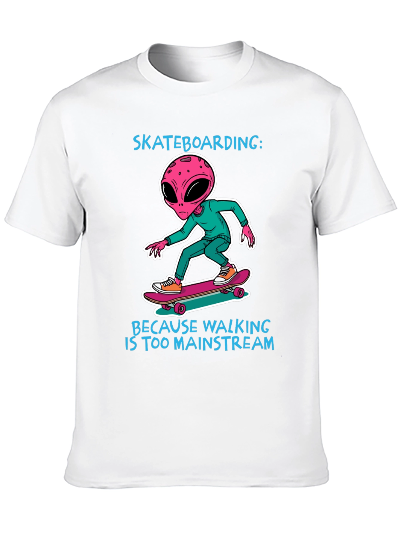 Skateboarding Alien T-Shirt: Mainstream Alternative