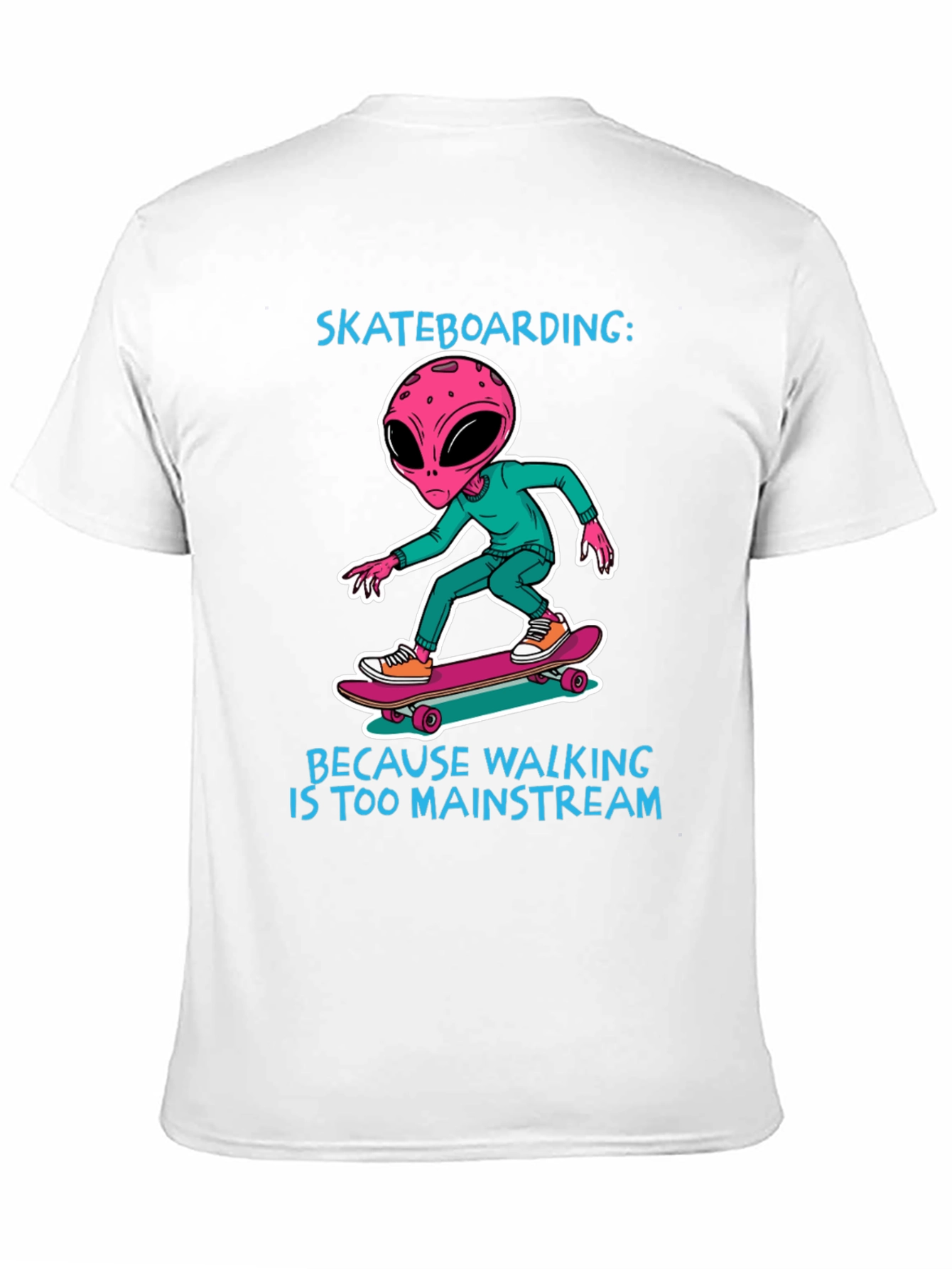 Skateboarding Alien T-Shirt: Mainstream Alternative
