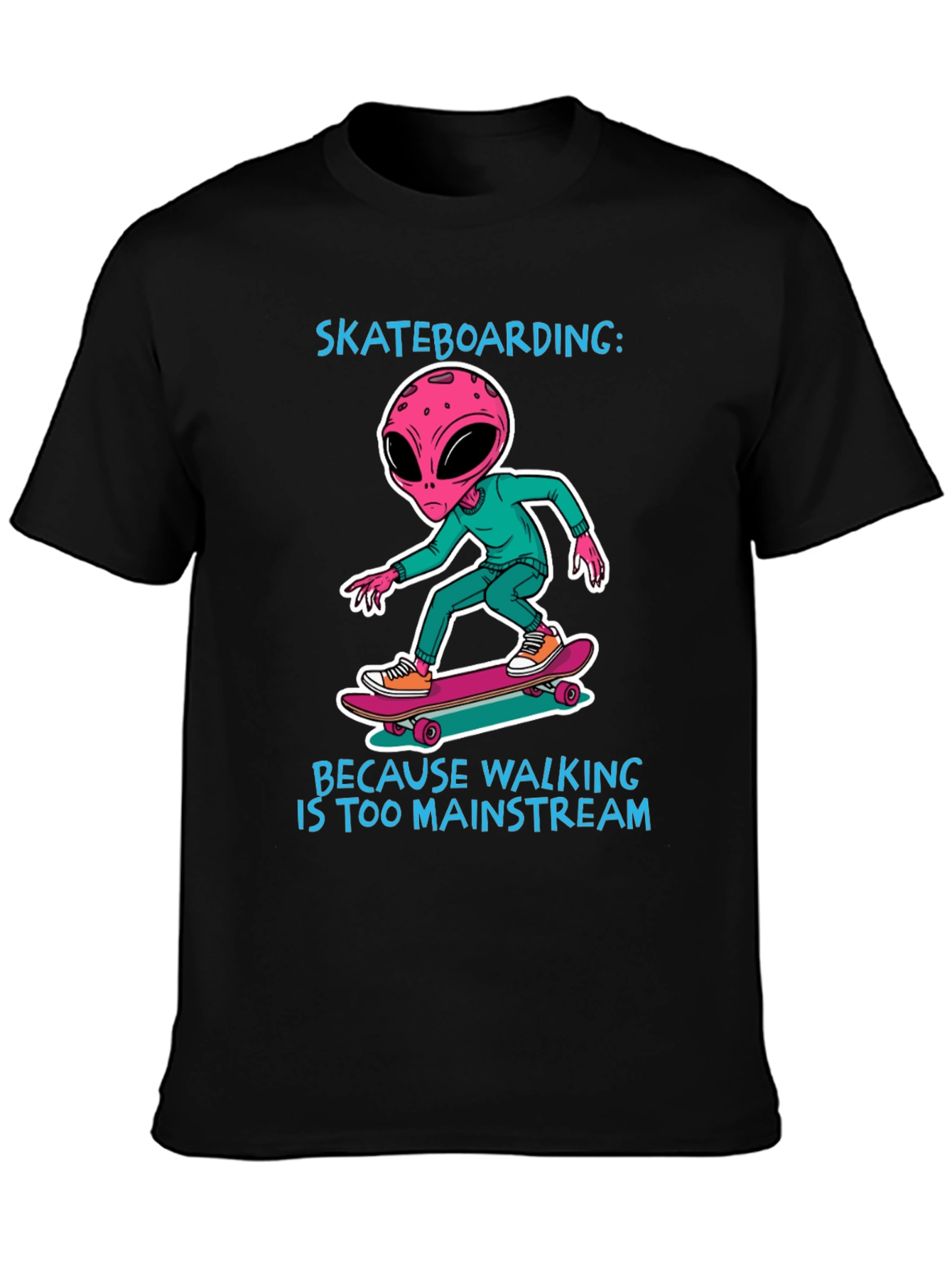 Skateboarding Alien T-Shirt: Mainstream Alternative
