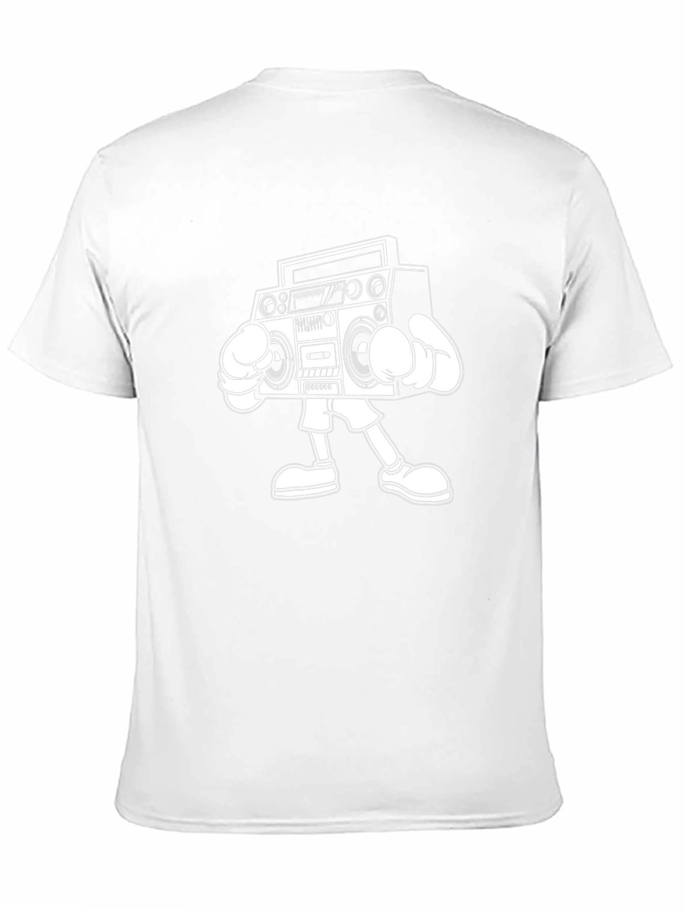 Black T-Shirt with Retro Boombox Graphic