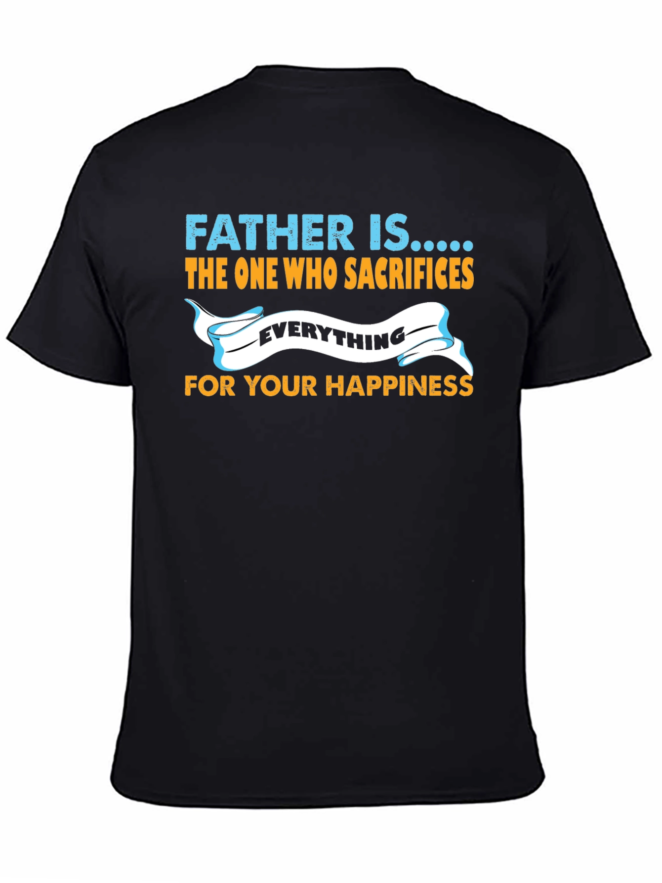 Father is... Graphic Print Black T-Shirt