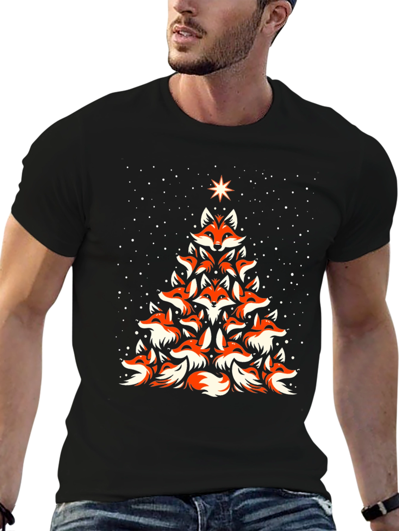 Fox Christmas Tree Graphic Tee