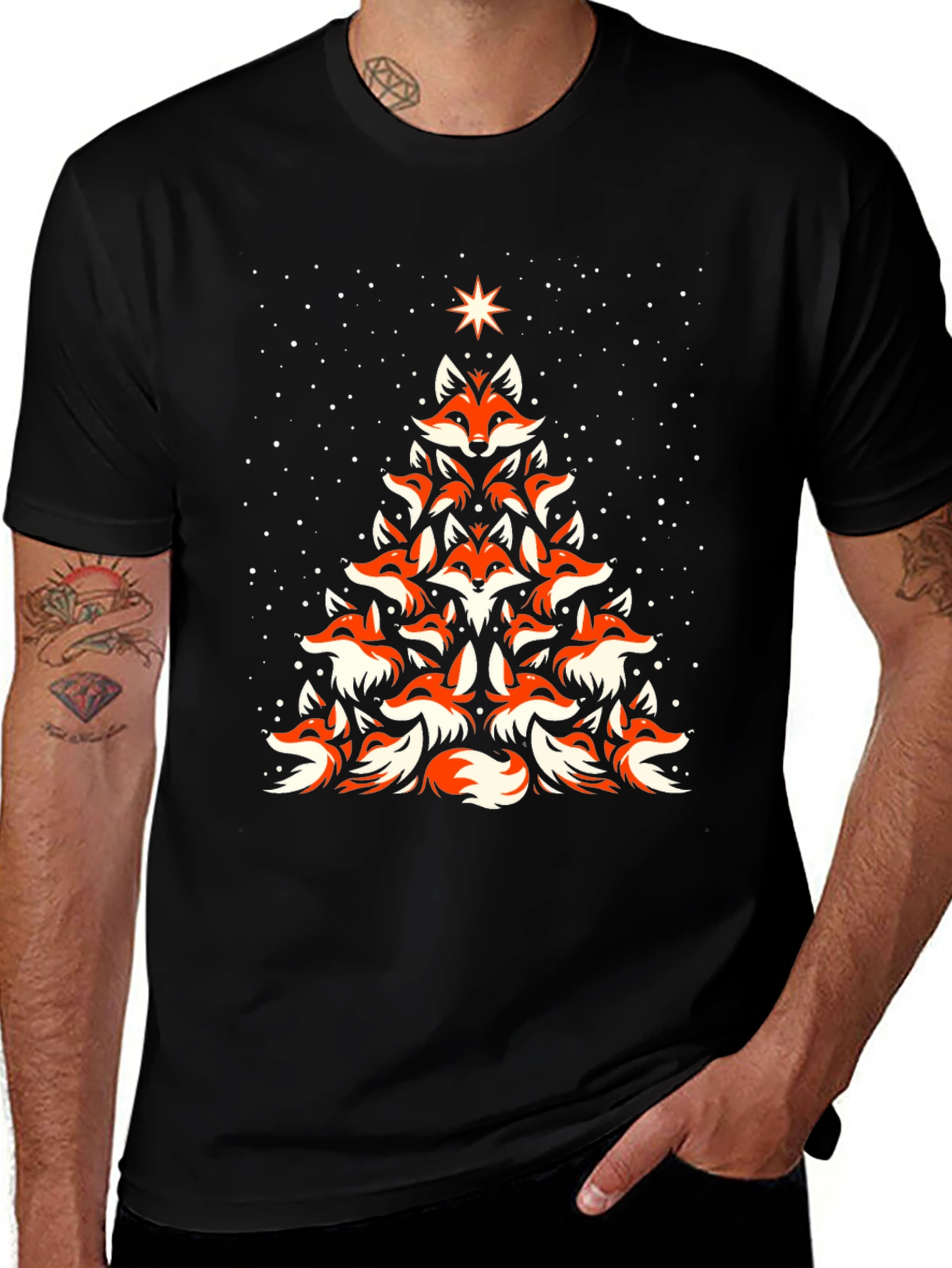 Fox Christmas Tree Graphic Tee