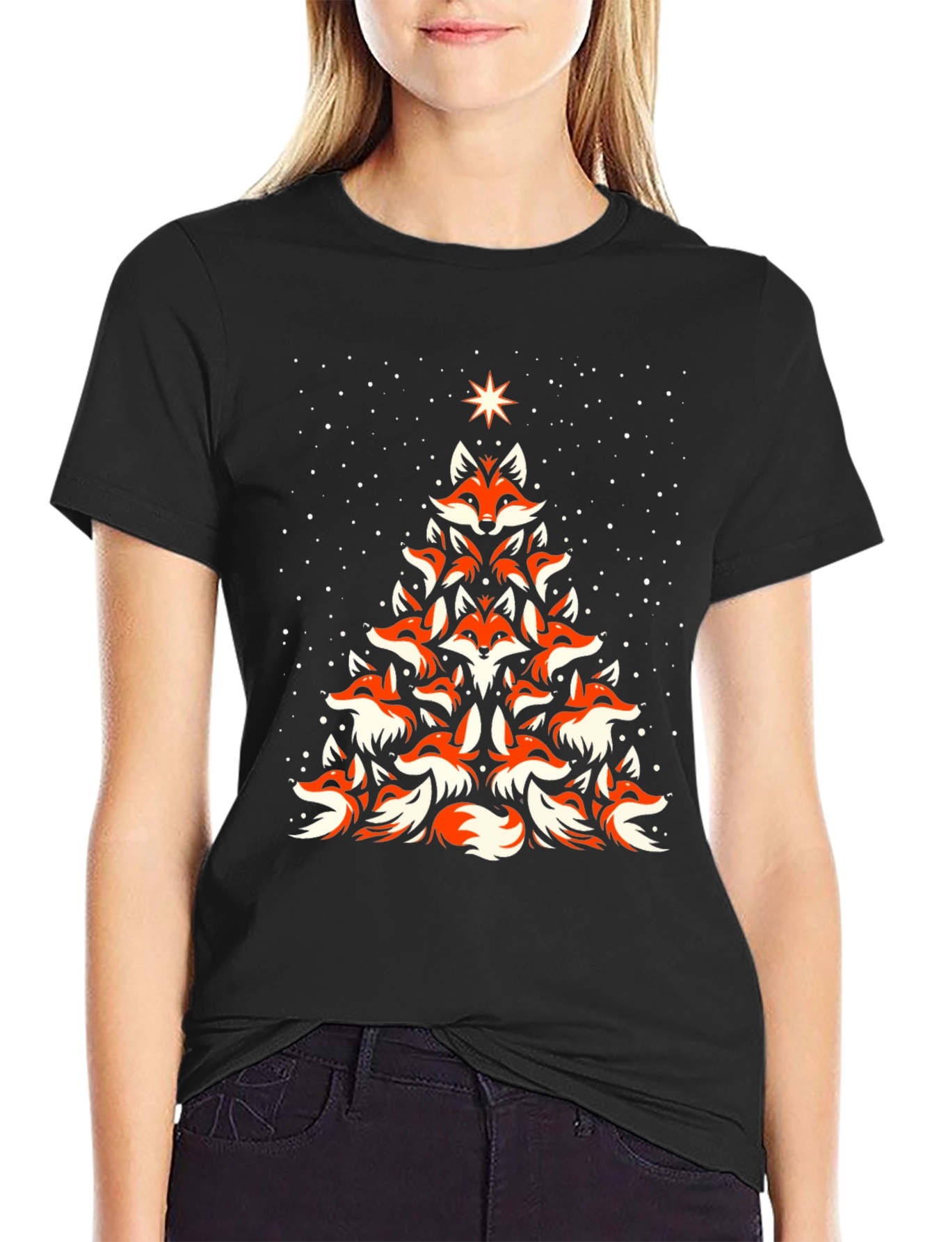 Fox Christmas Tree Graphic Tee