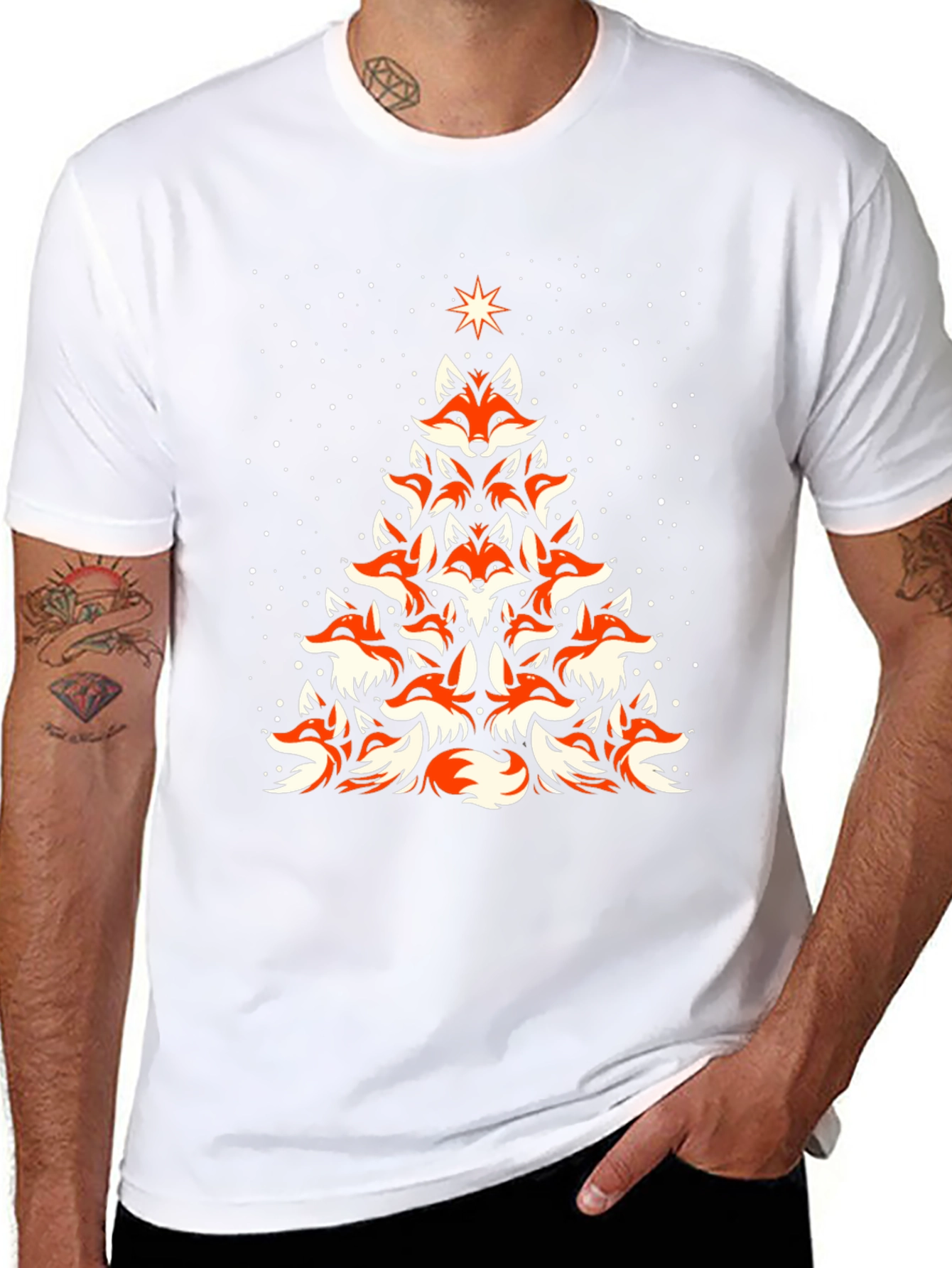 Fox Christmas Tree Graphic Tee