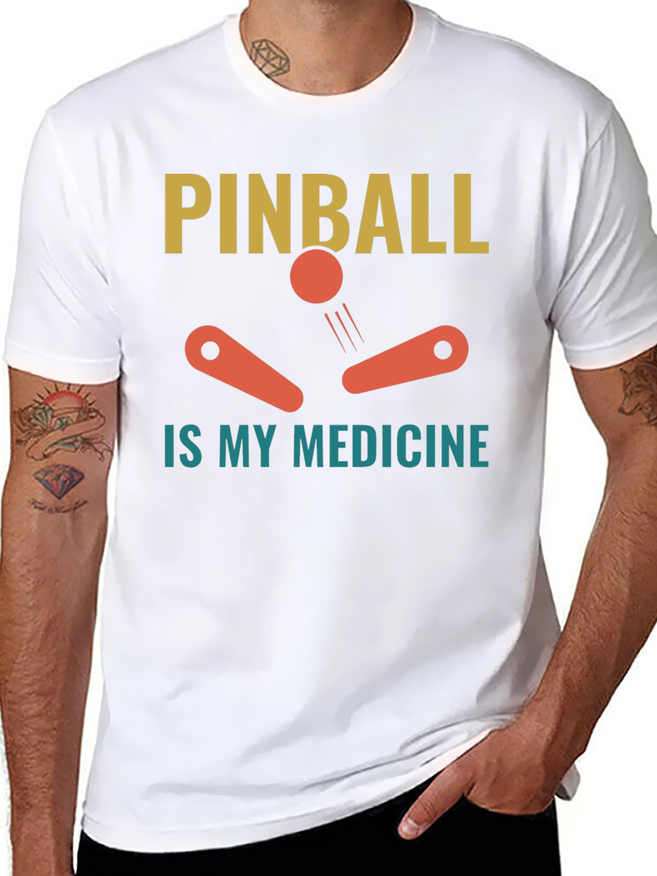 Pinball is My Medicine Black T-Shirt