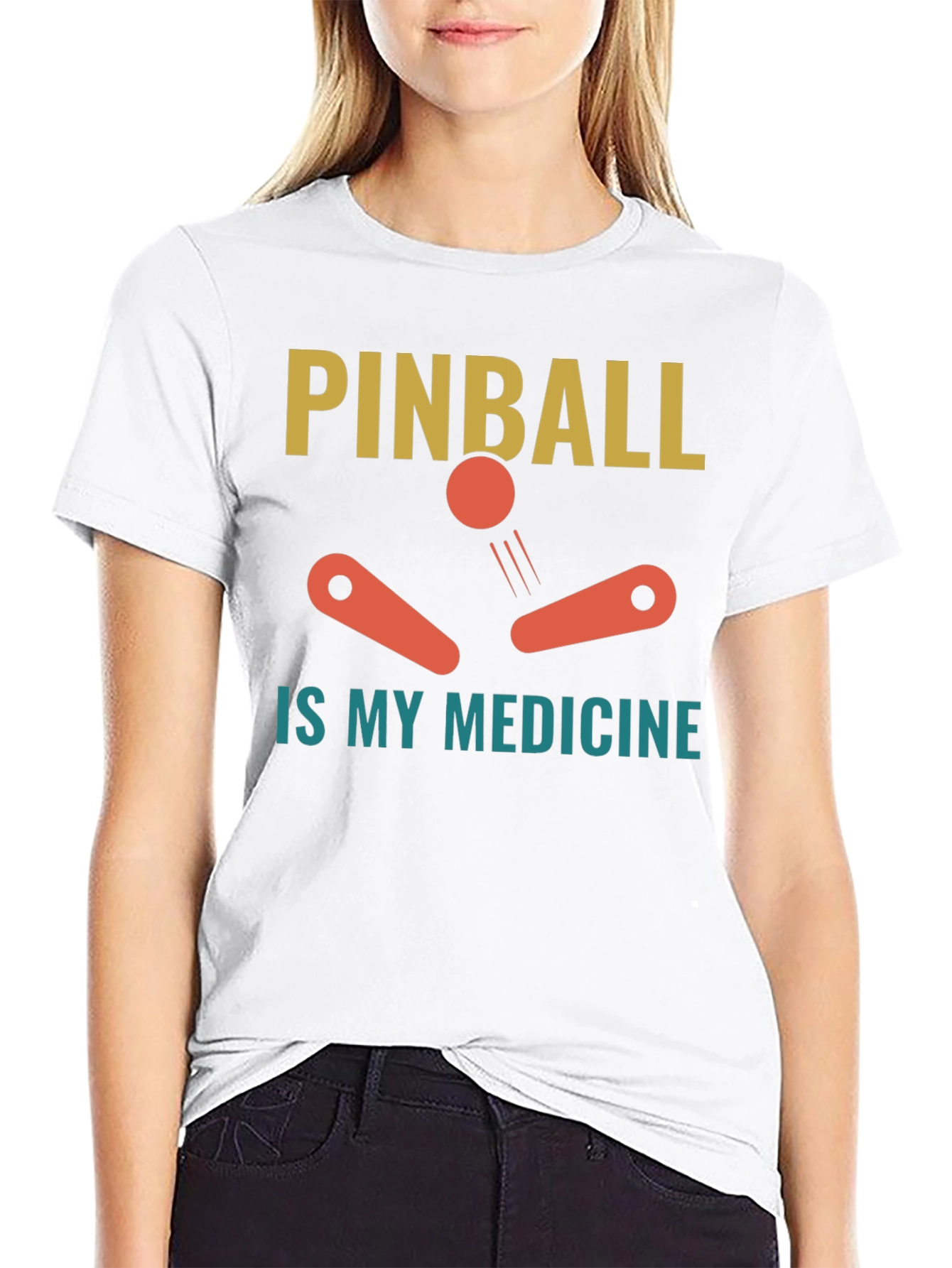Pinball is My Medicine Black T-Shirt
