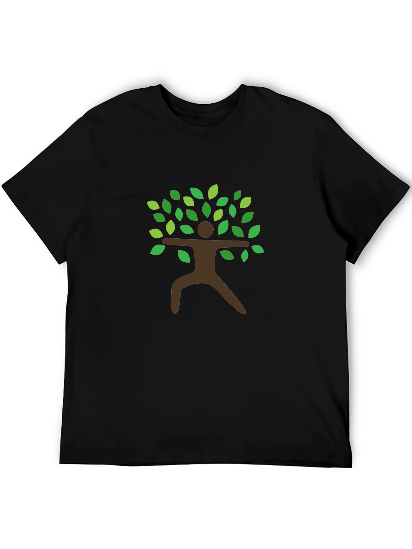 Nature Tree Man Graphic Black T-Shirt
