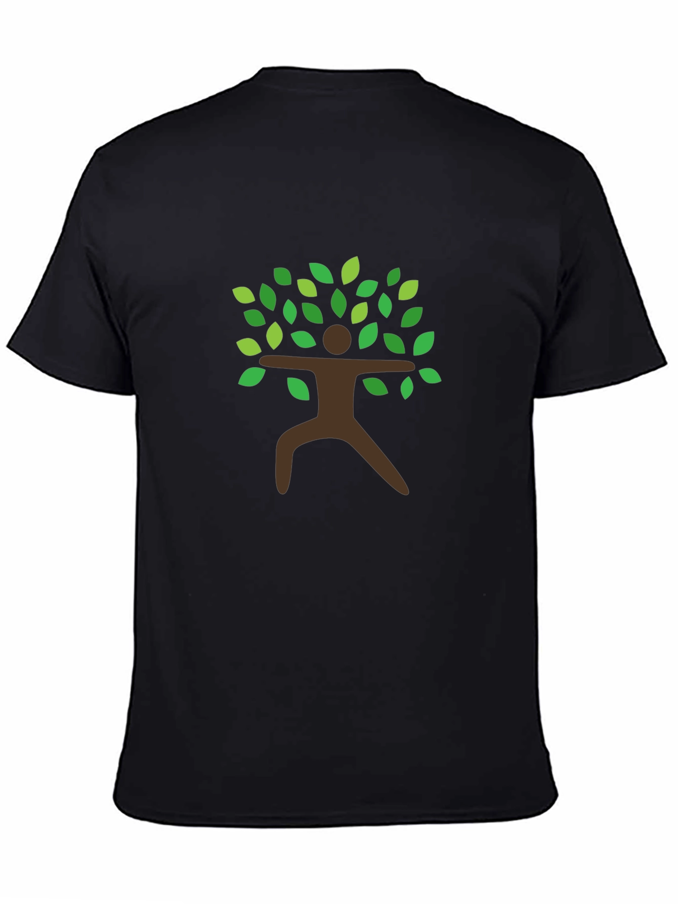 Nature Tree Man Graphic Black T-Shirt