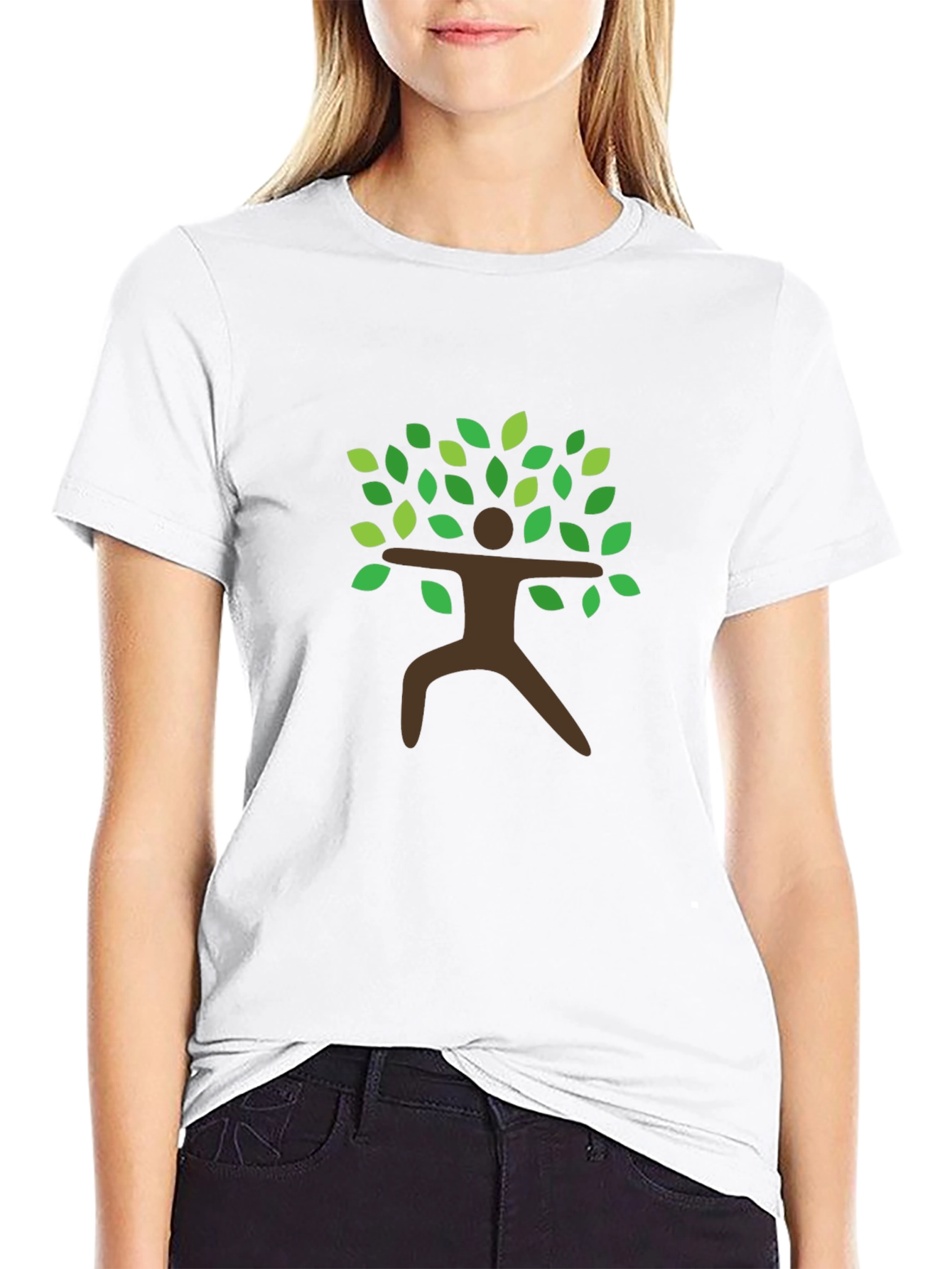 Nature Tree Man Graphic Black T-Shirt