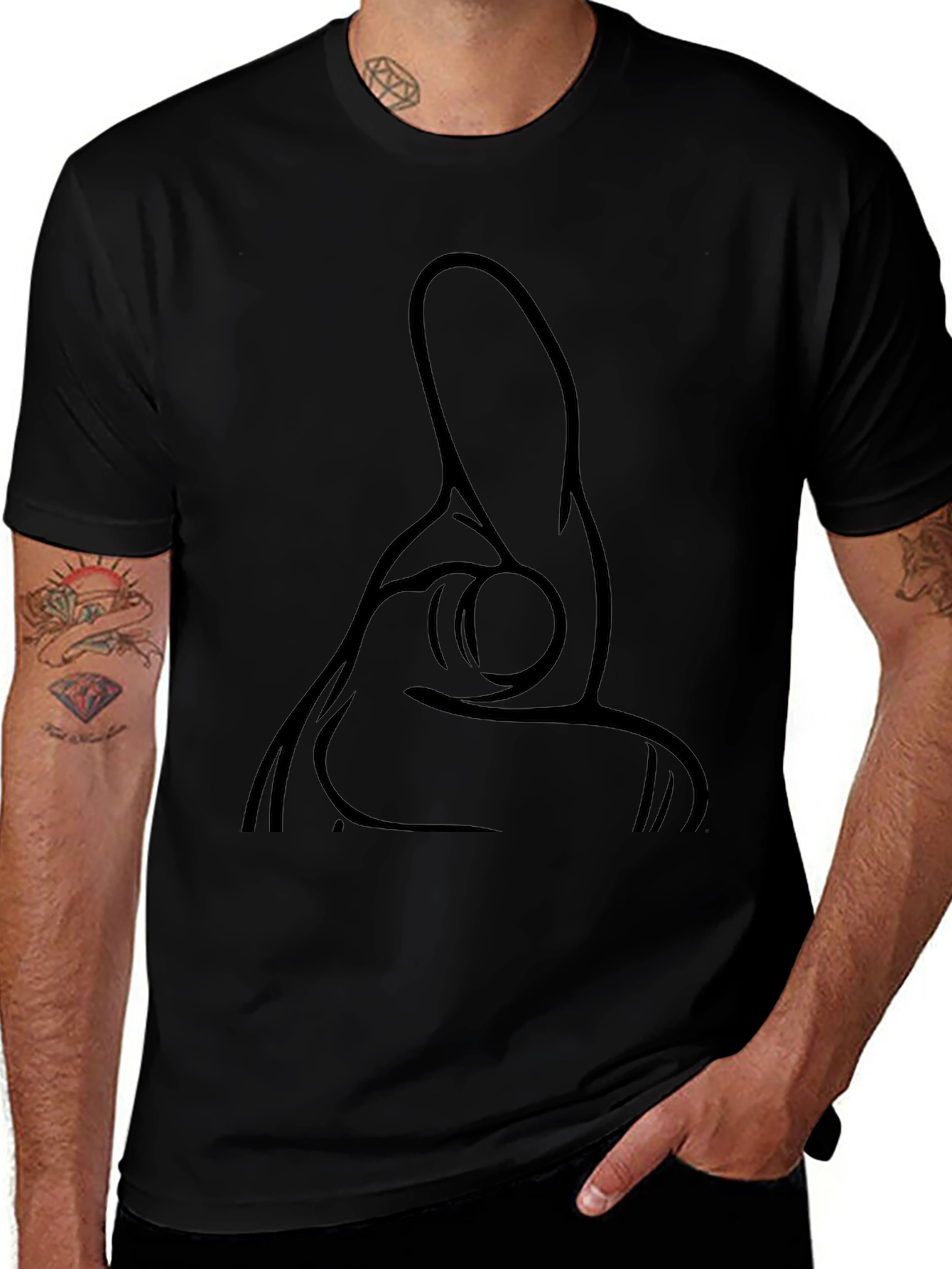 Pointing Hand Gesture Black T-Shirt