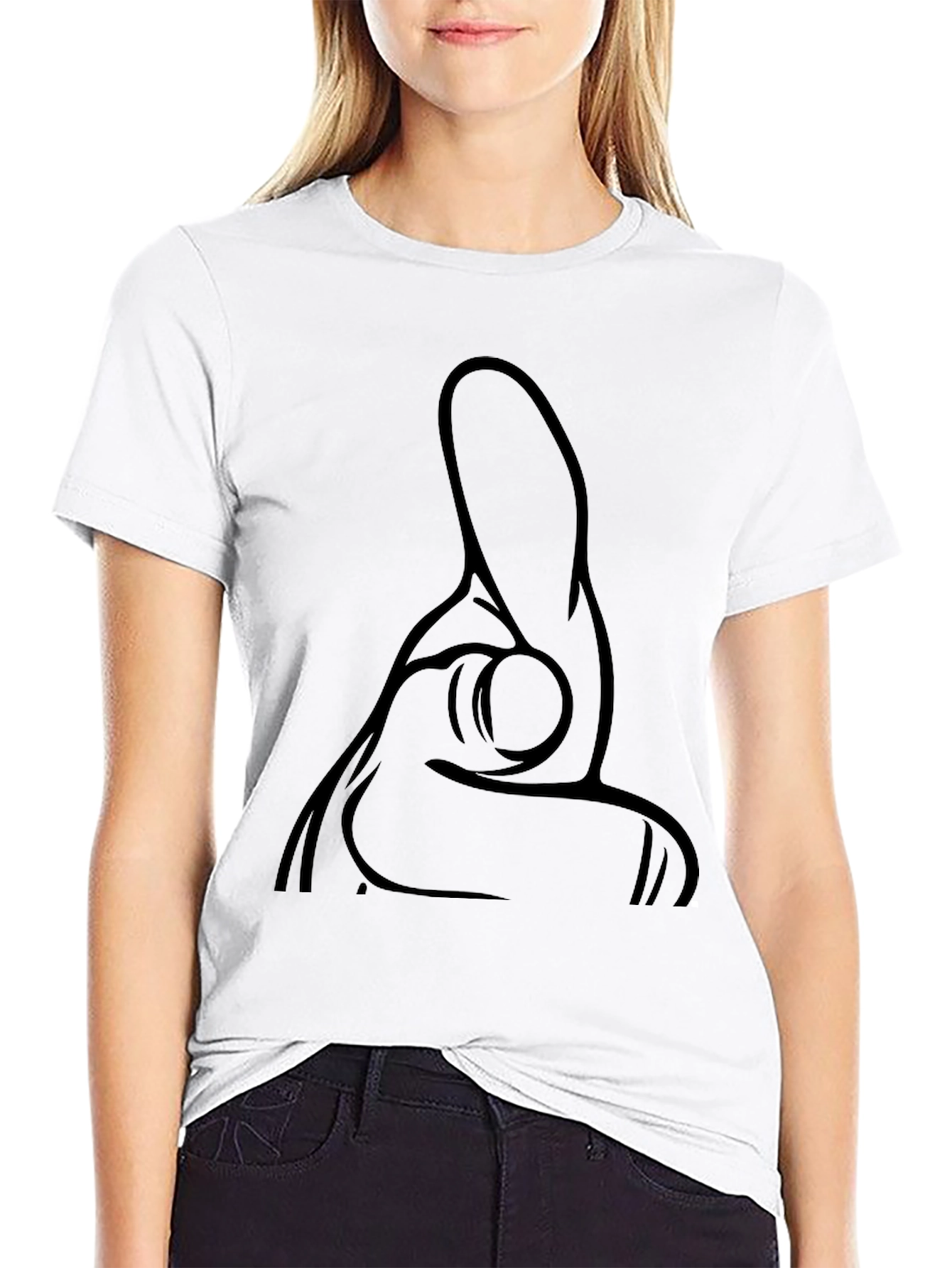 Pointing Hand Gesture Black T-Shirt