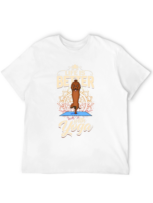 Yoga Dog Graphic T-Shirt - Life is Better with Yoga