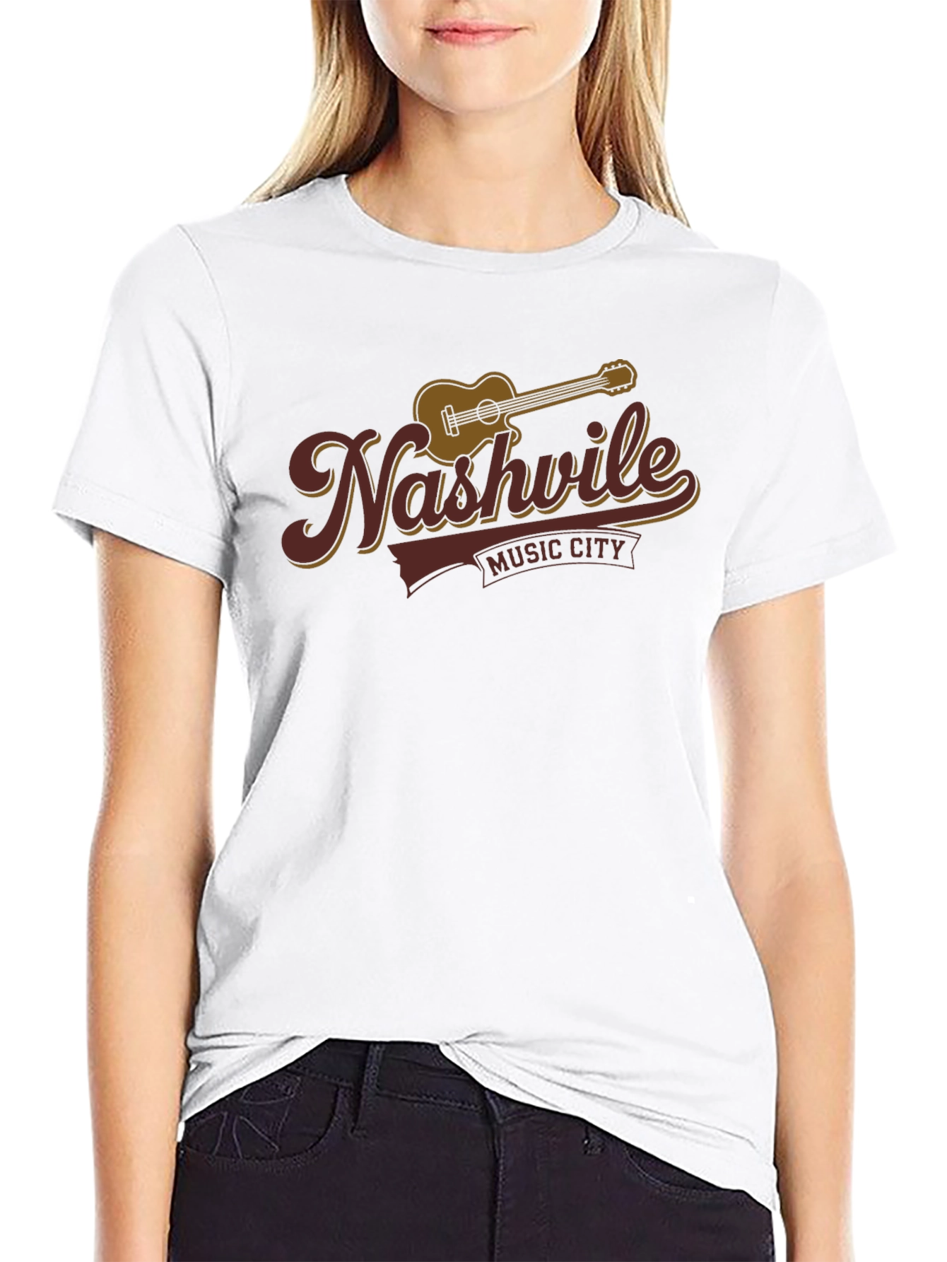 Nashville Music City Black Graphic T-Shirt