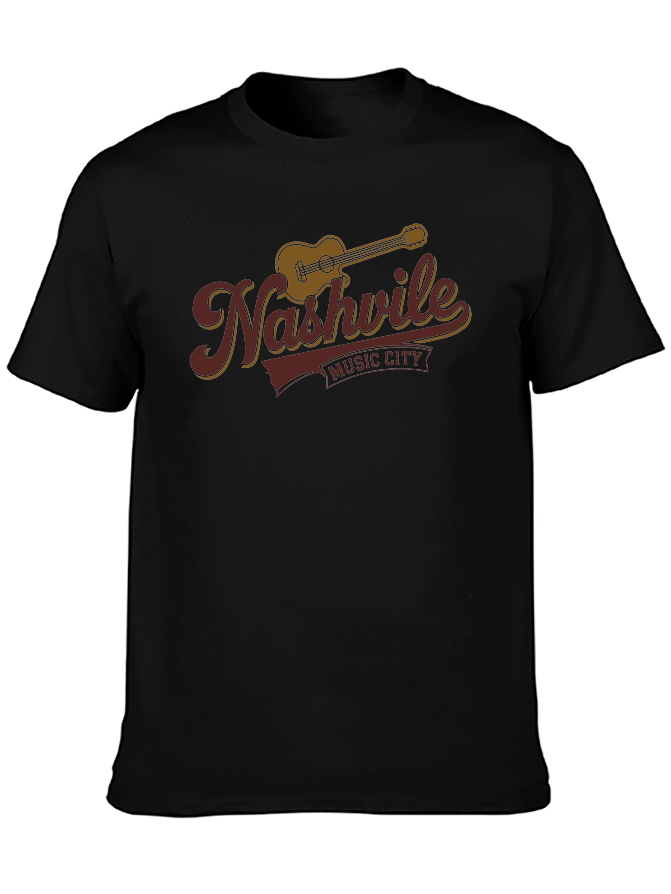 Nashville Music City Black Graphic T-Shirt