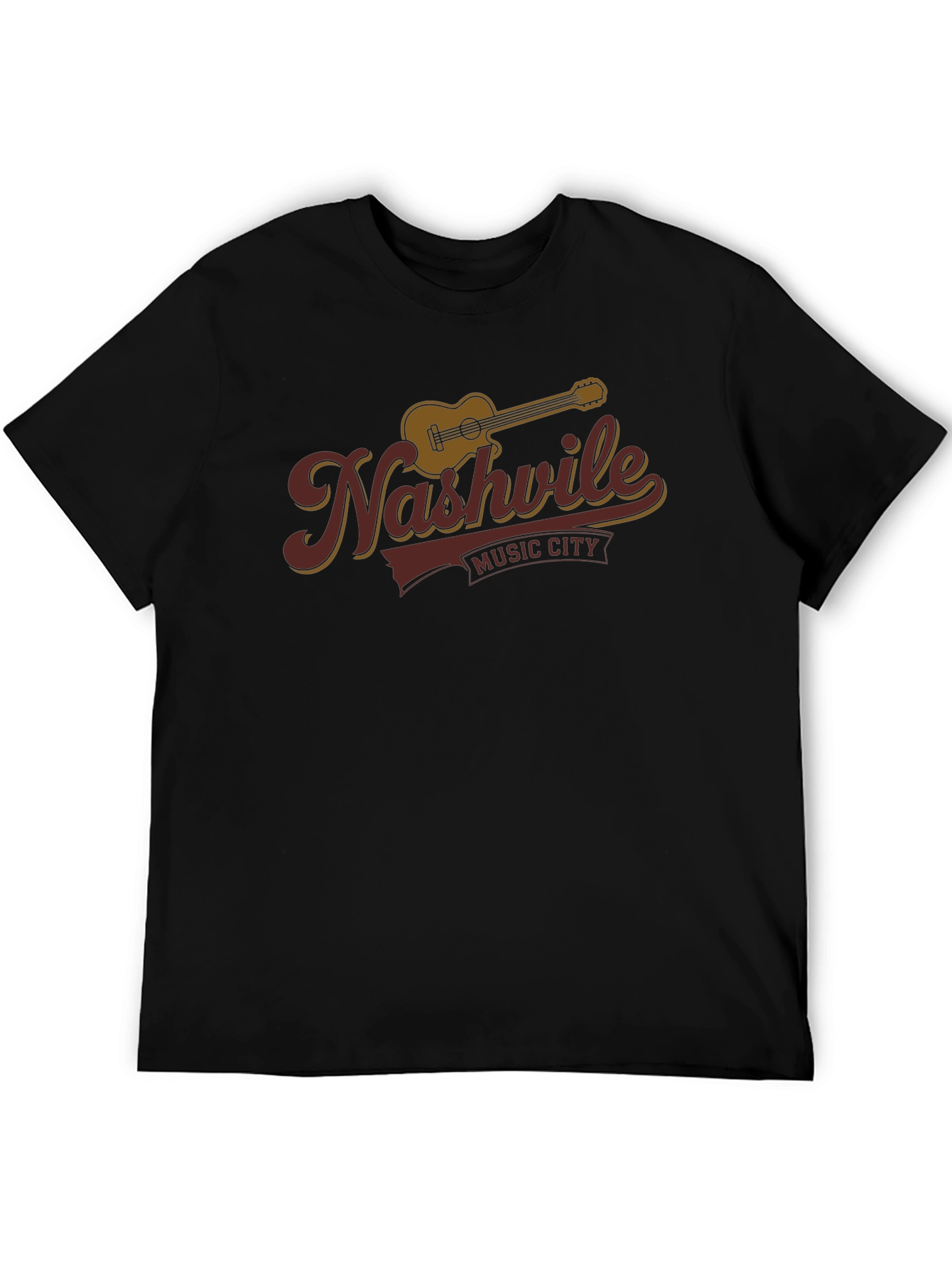 Nashville Music City Black Graphic T-Shirt